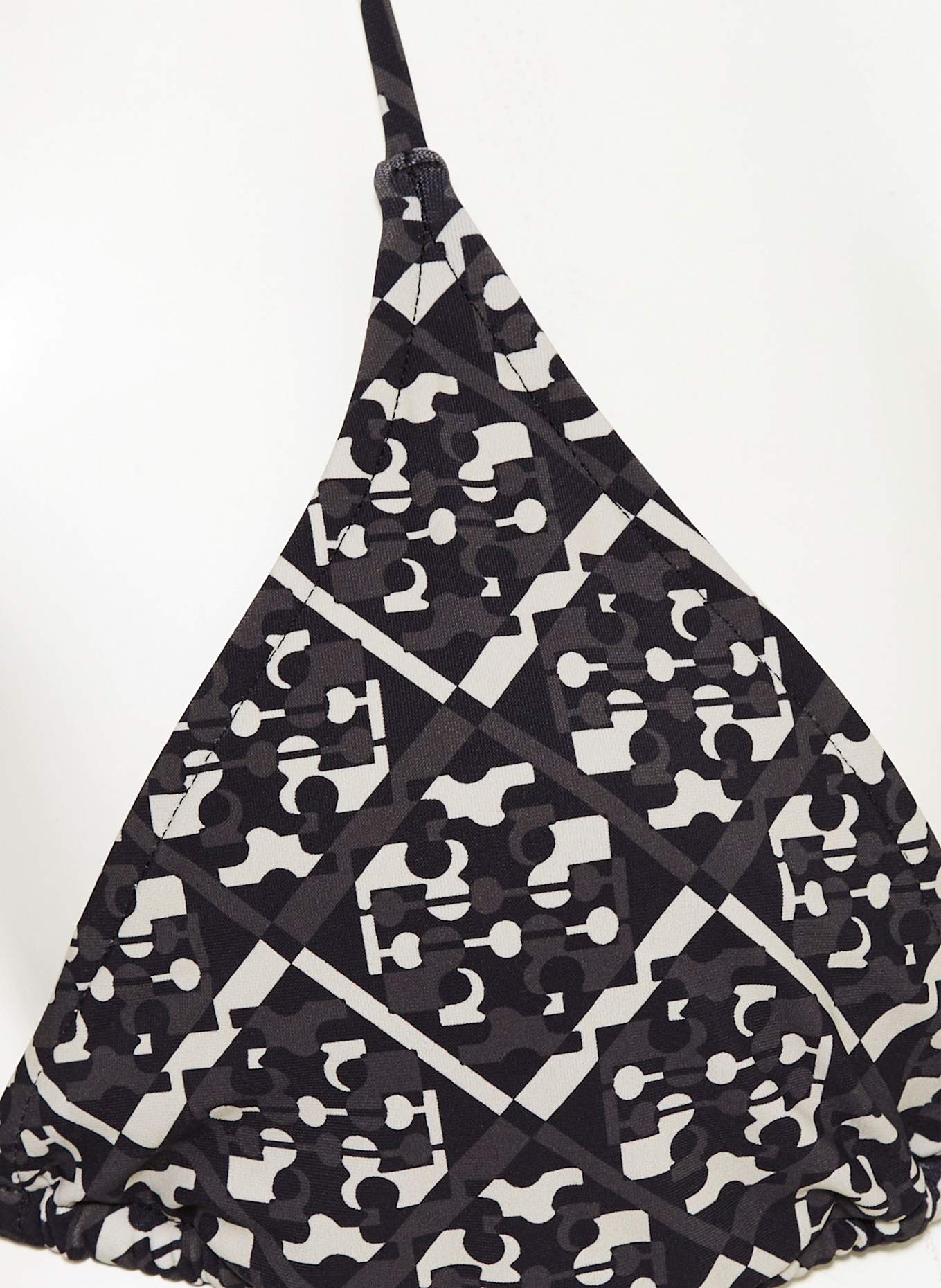 TORY BURCH Triangel-Bikini-Top: SCHWARZ / WEISS / GRAU