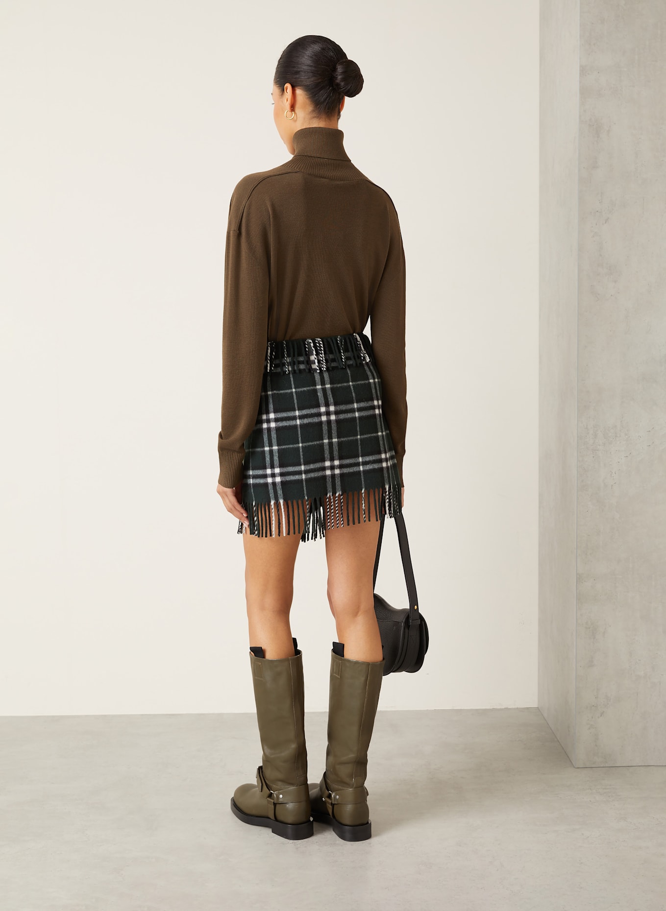 BURBERRY Wickelrock: DUNKELGRÜN / SCHWARZ / WEISS