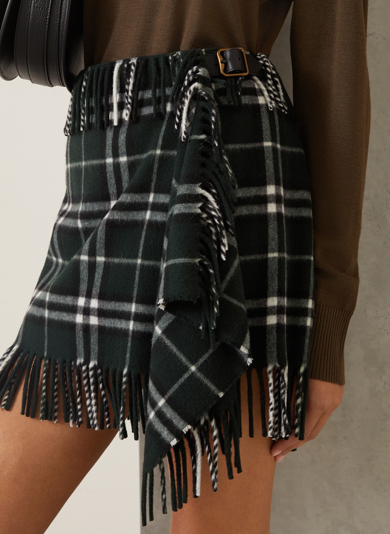 BURBERRY Wickelrock: DUNKELGRÜN / SCHWARZ / WEISS