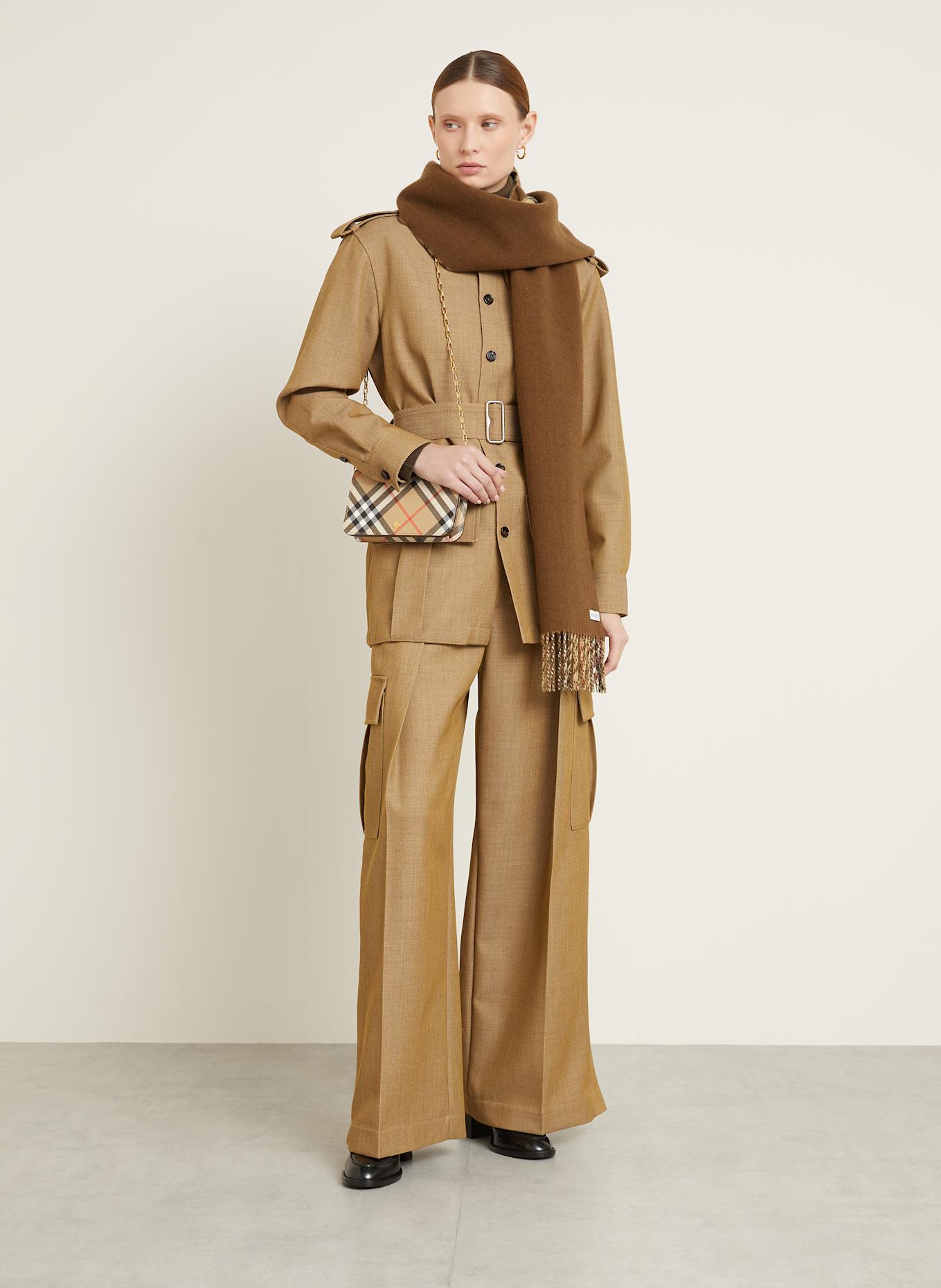 BURBERRY Geldbörse zum Umhängen: BEIGE / SCHWARZ / ROT