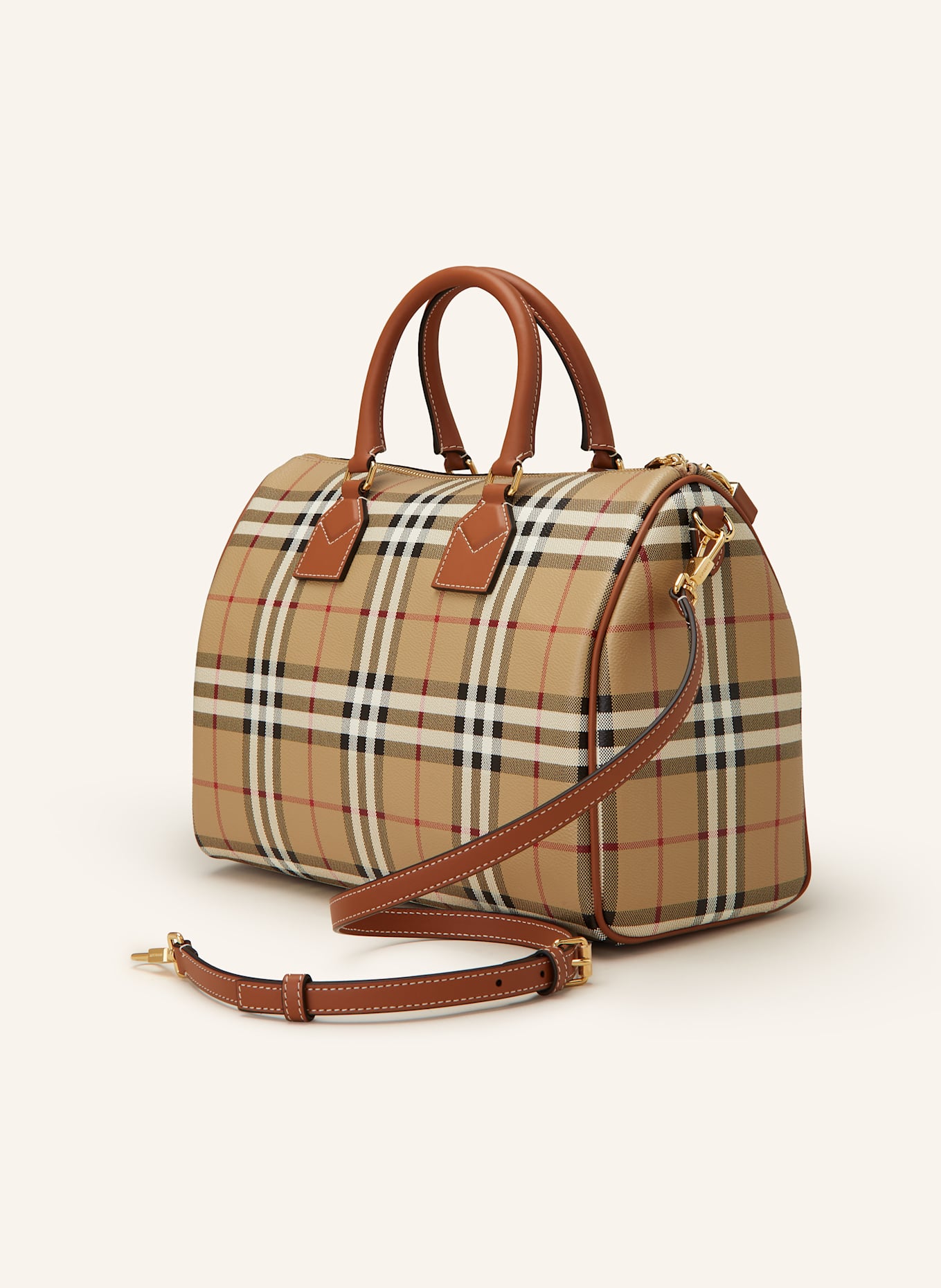 BURBERRY Handtasche: HELLBRAUN / DUNKELBRAUN / DUNKELROT