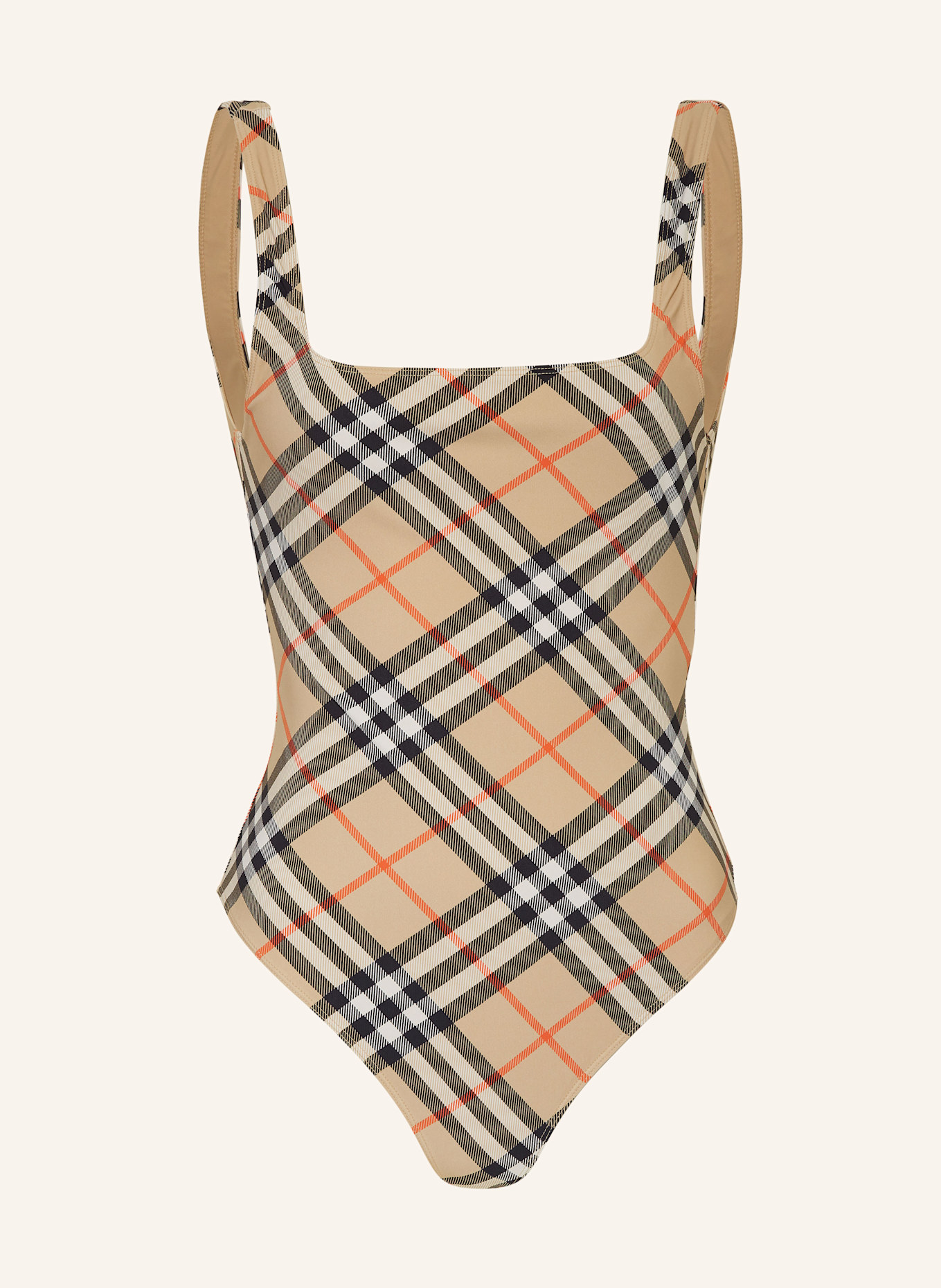 BURBERRY Badeanzug, Farbe: BEIGE/ SCHWARZ/ ROT (Bild 1)