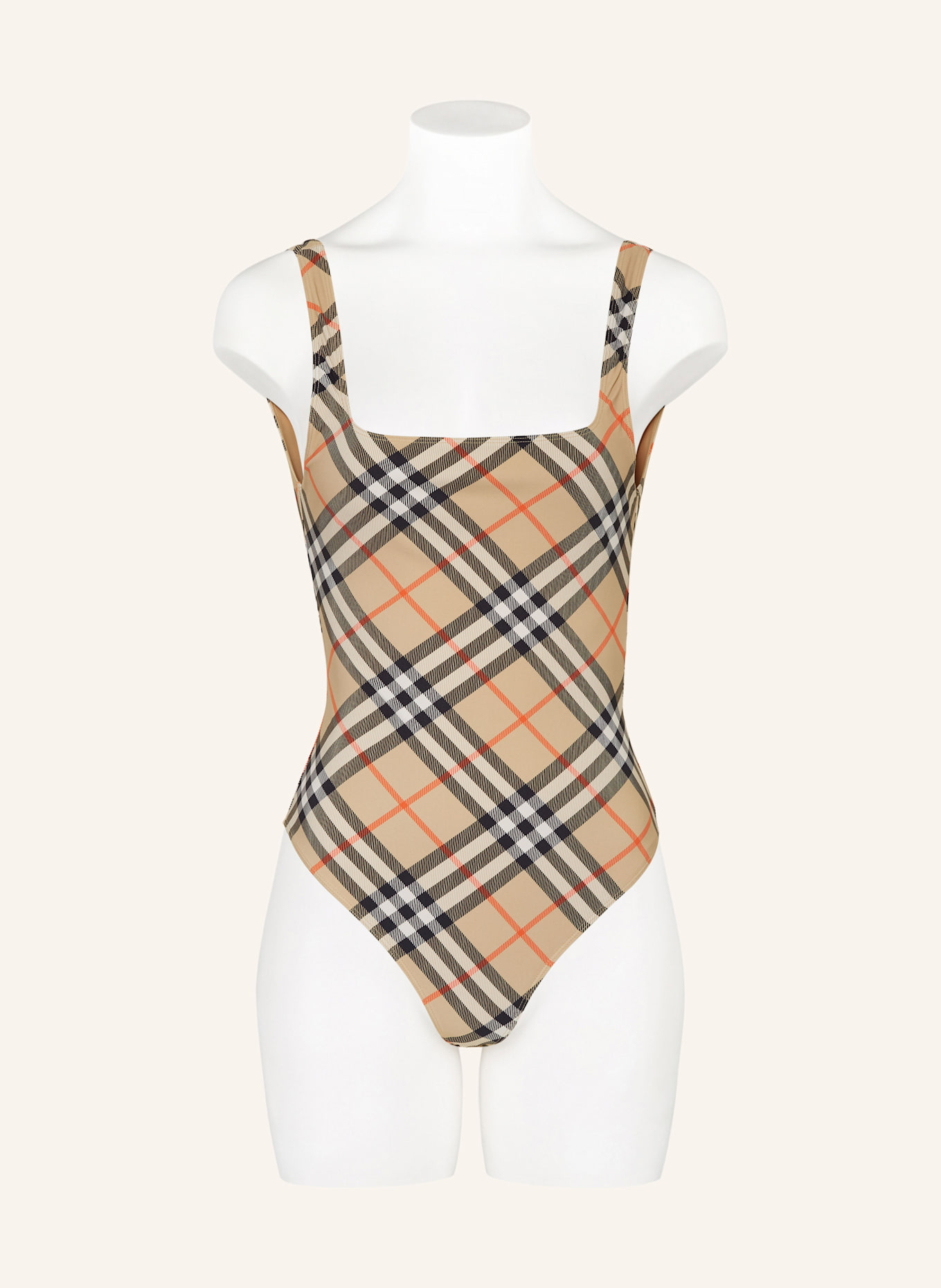BURBERRY Badeanzug, Farbe: BEIGE/ SCHWARZ/ ROT (Bild 2)