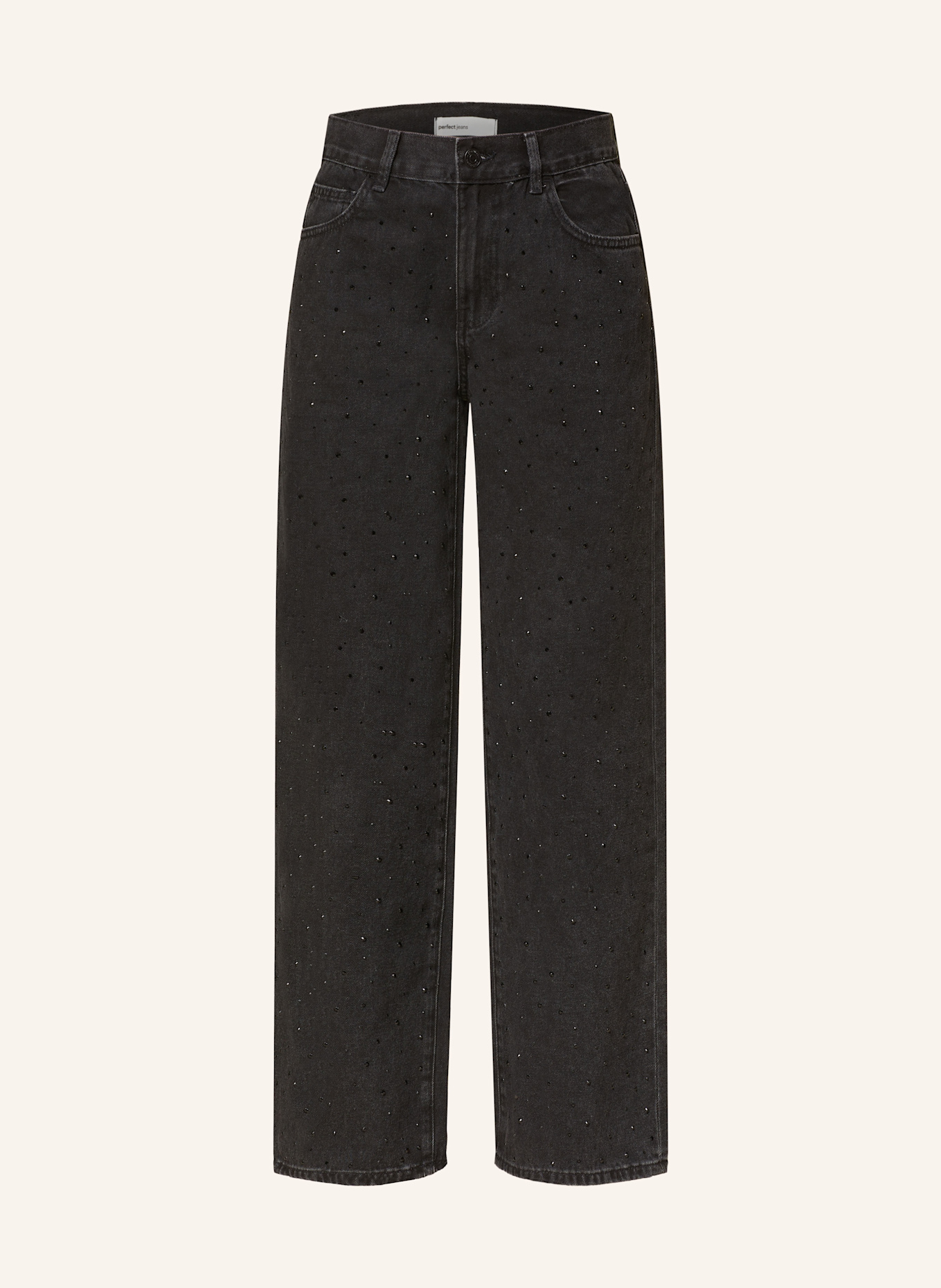 gina tricot Jeans mit Schmucksteinen: offblack
