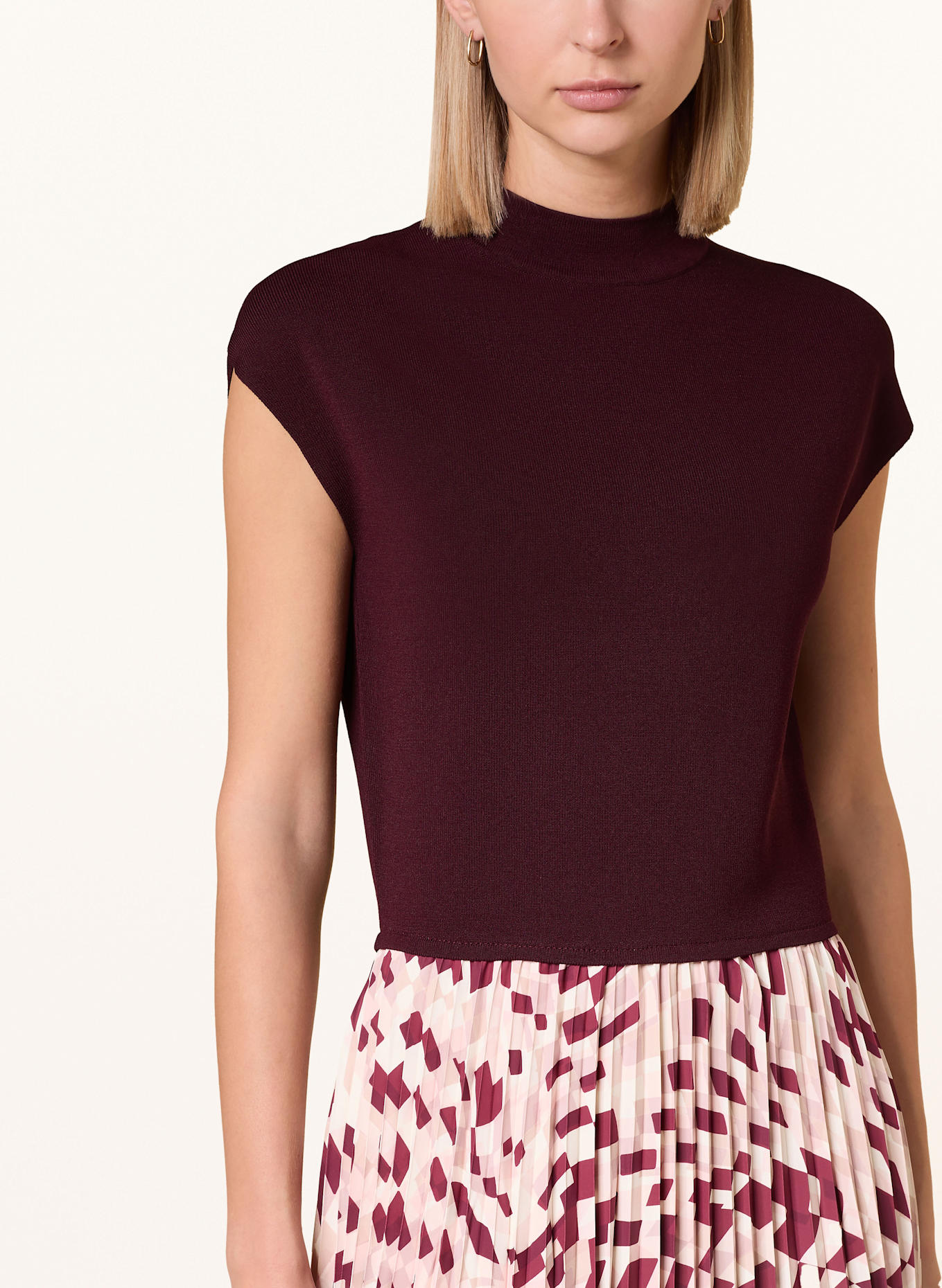 Phase Eight Plisseekleid MAYA im Materialmix: SCHWARZ/ BEIGE/ ROSA