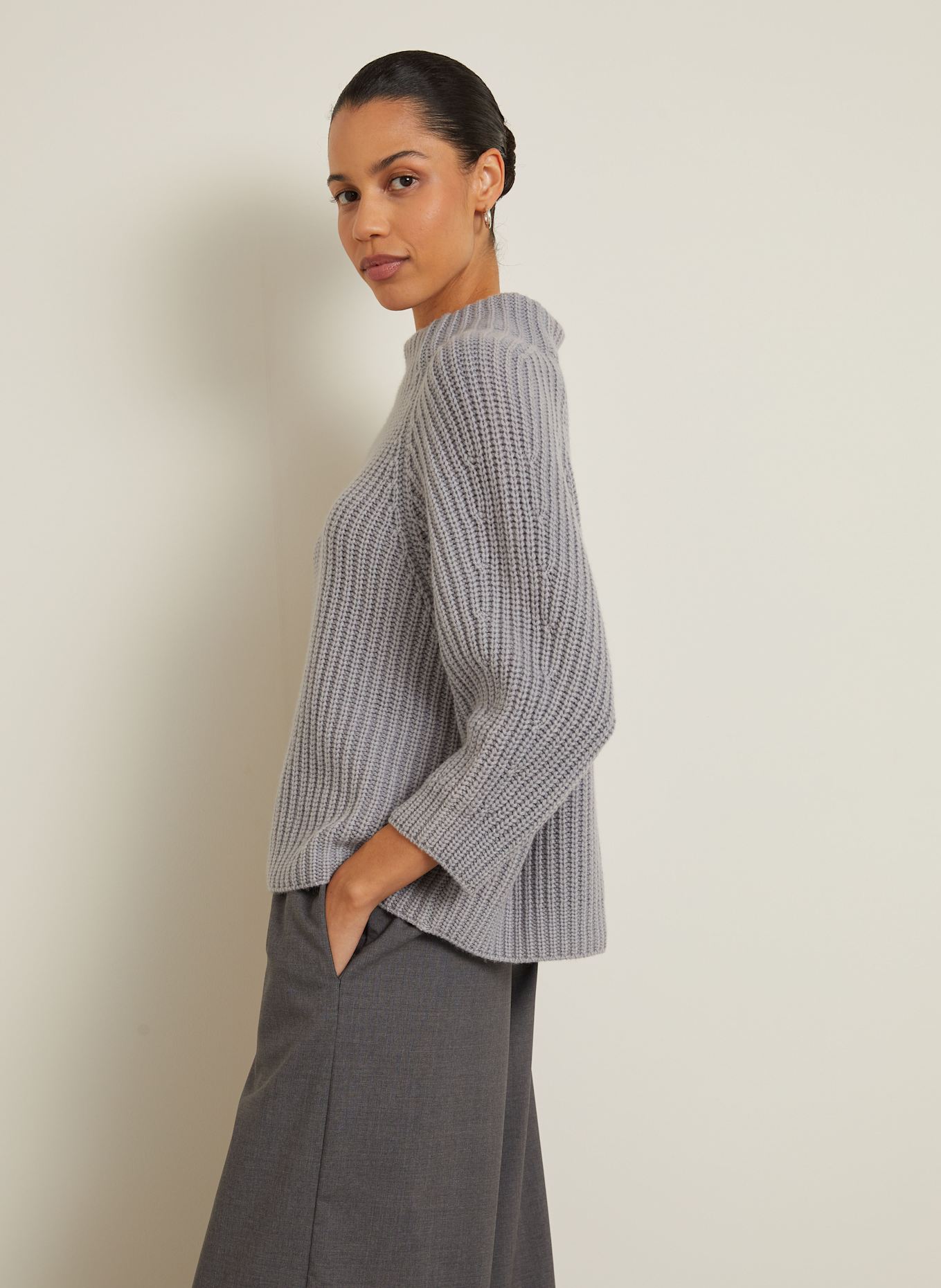 IRIS von ARNIM Cashmere-Pullover FALLOU: HELLGRAU
