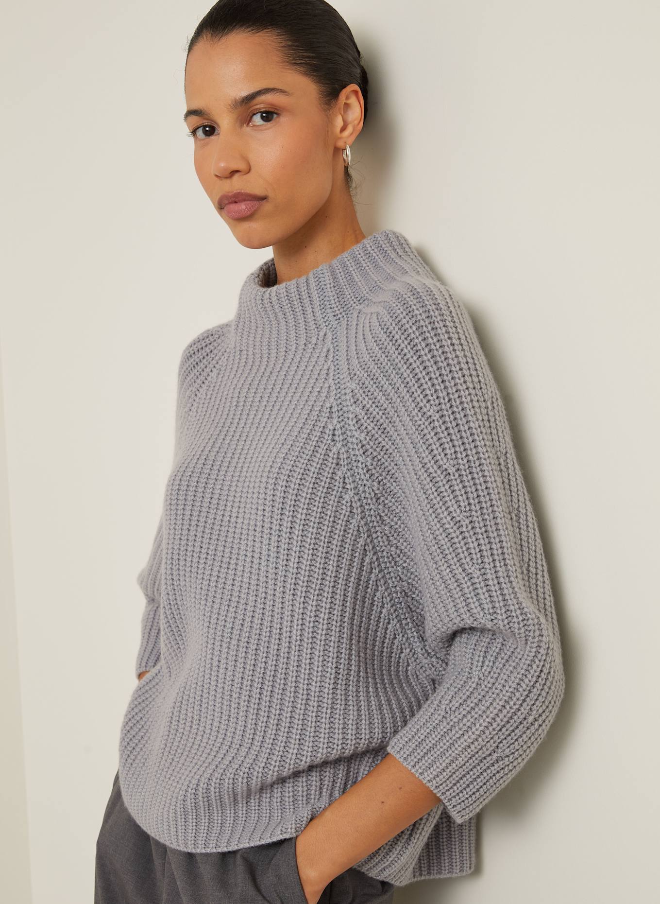 IRIS von ARNIM Cashmere-Pullover FALLOU: HELLGRAU
