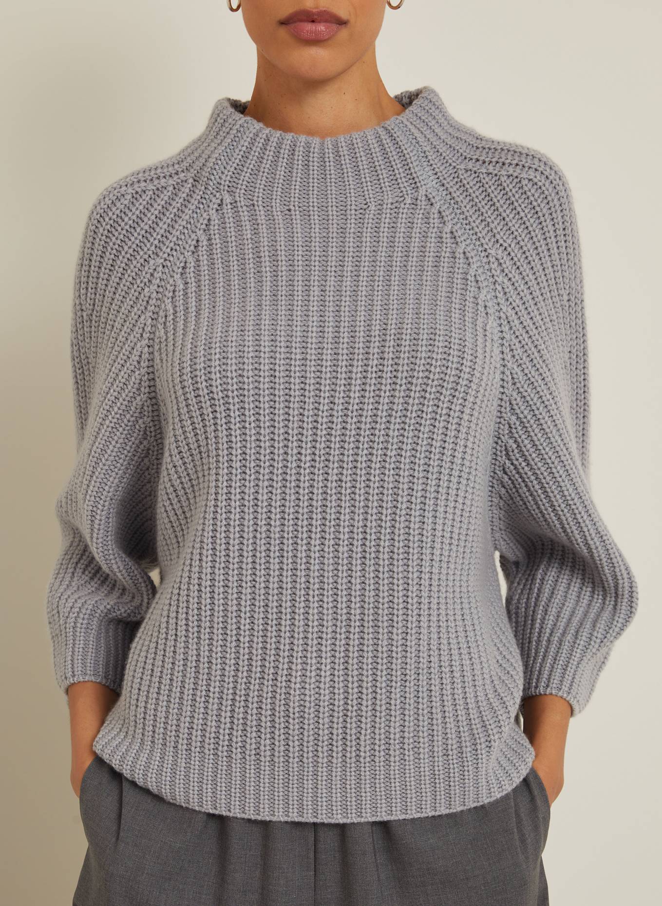 IRIS von ARNIM Cashmere-Pullover FALLOU: HELLGRAU
