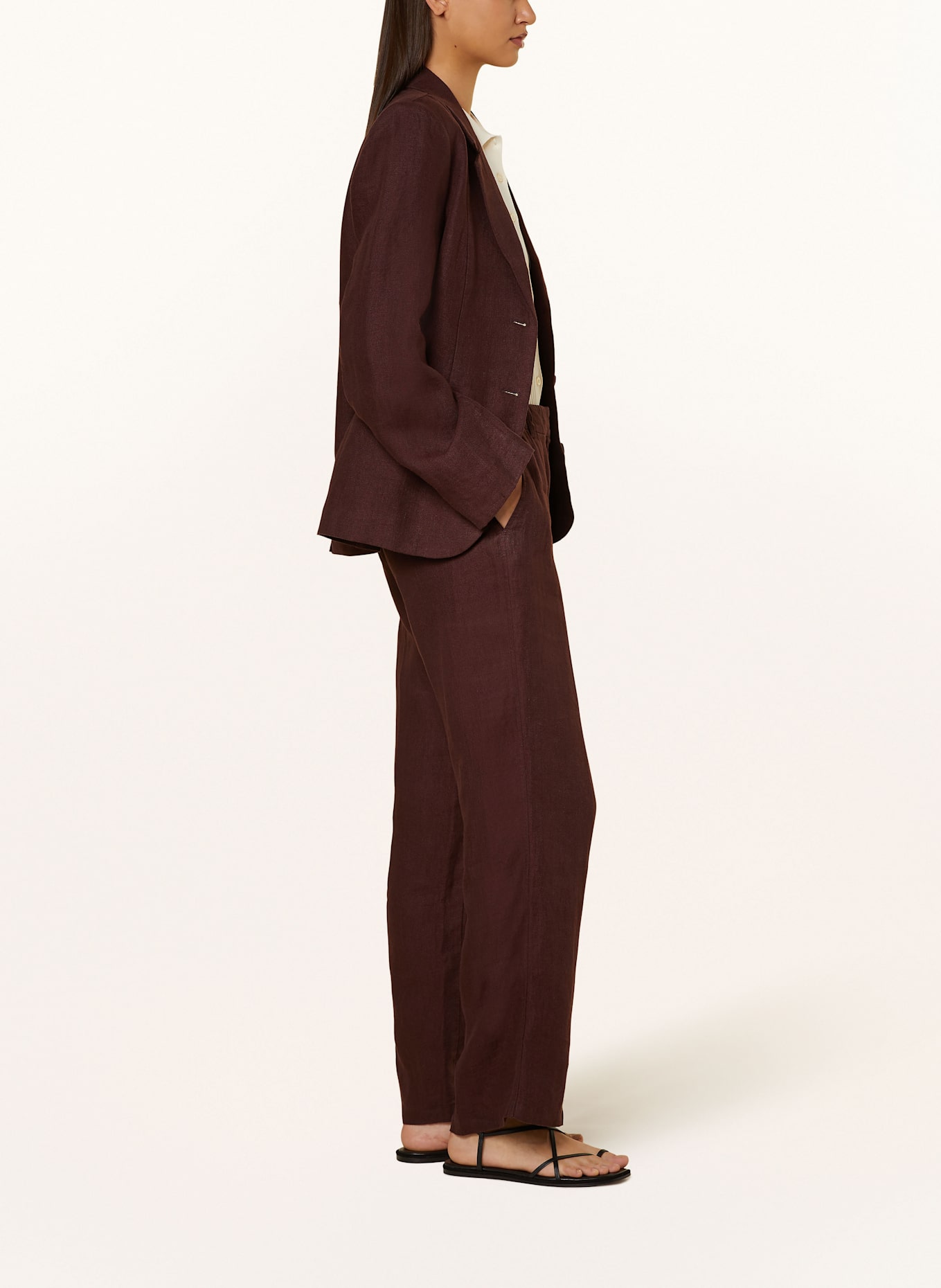 MSCH COPENHAGEN Leinenhose MSCHNAIRA CLARITTA: DUNKELBRAUN