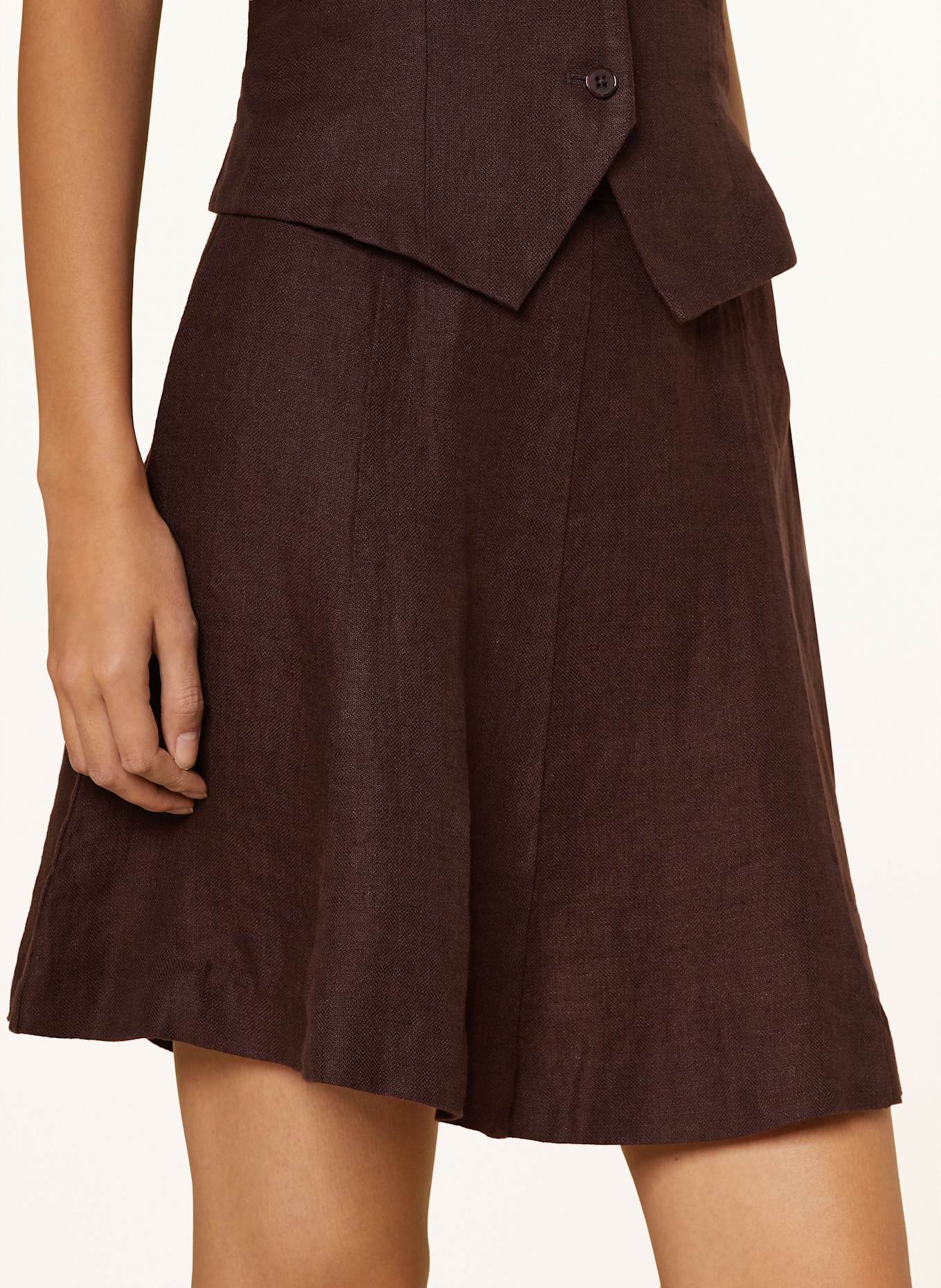 MSCH COPENHAGEN Leinenrock MSCHNAIRA CLARITTA: DUNKELBRAUN