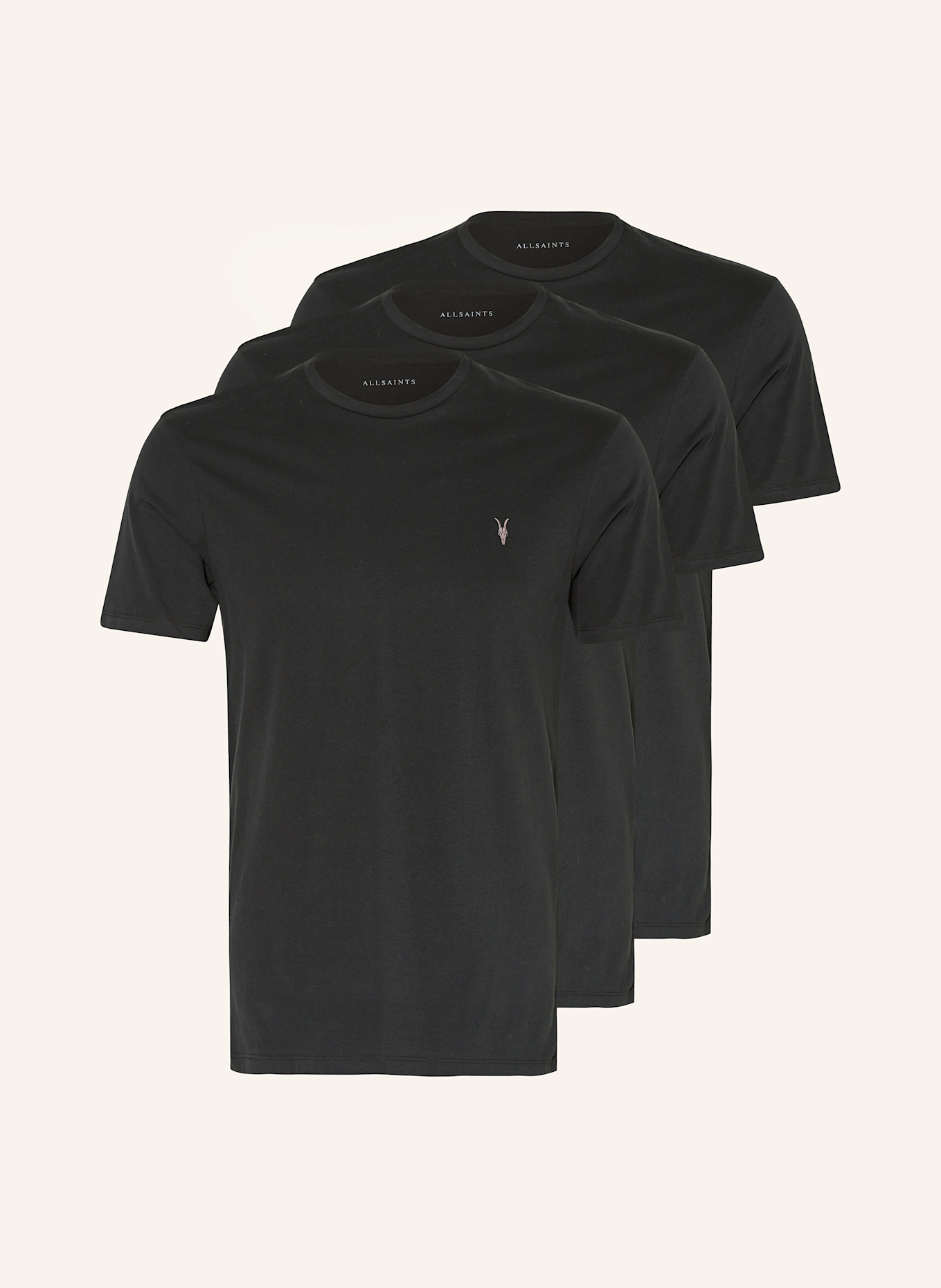 ALLSAINTS Lot de 3 t-shirts BRACE SS: NOIR