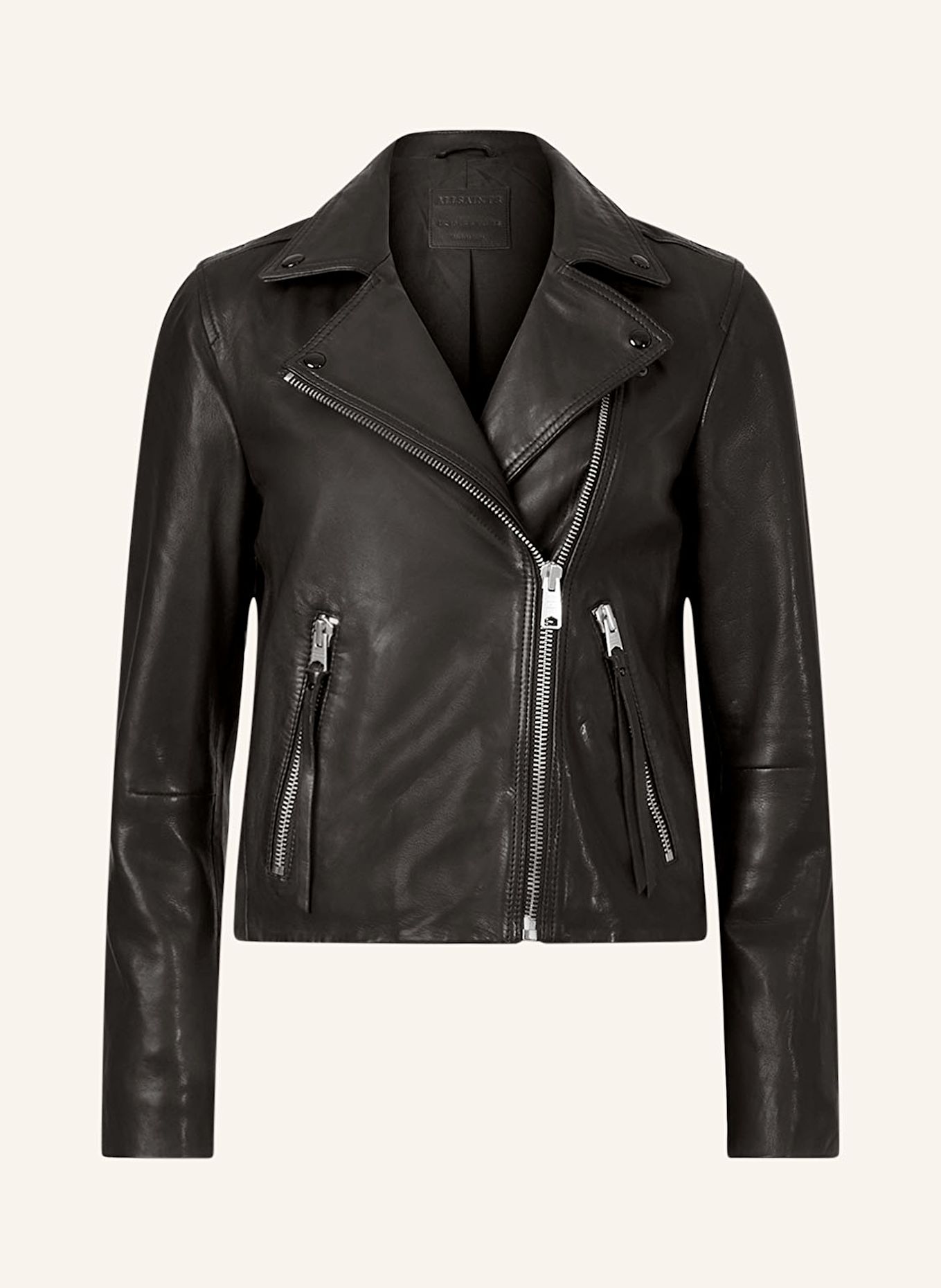 ALLSAINTS Leather jacket DALBY: BLACK