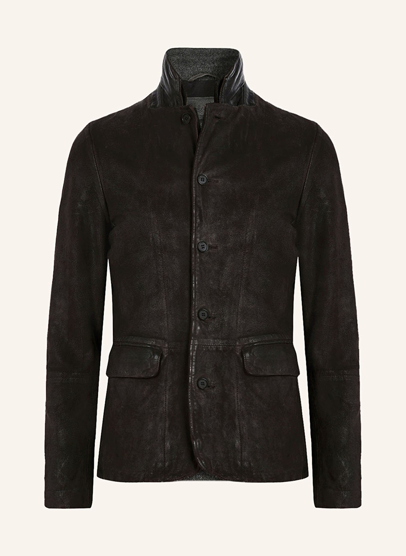 ALLSAINTS Lederjacke SURVEY: DUNKELGRAU