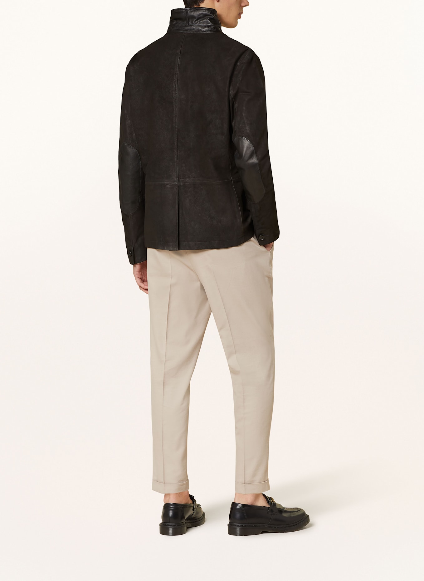 ALLSAINTS Lederjacke SURVEY: DUNKELGRAU