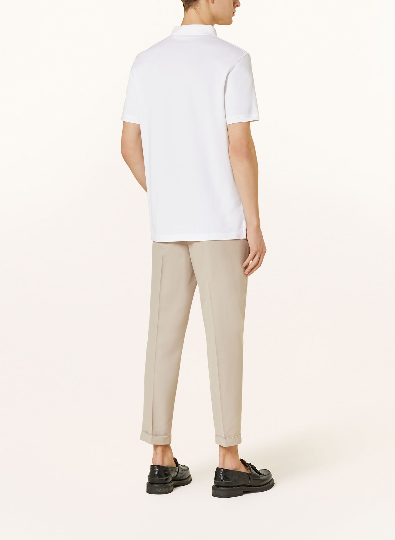 ALLSAINTS polo Vip Col Bord-cotes Argent REFORM slim fit: BIAŁY