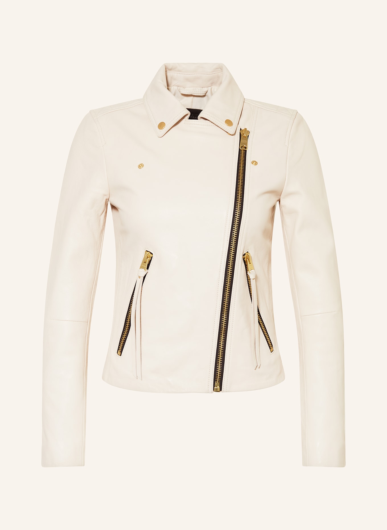White and gold leather jacket top