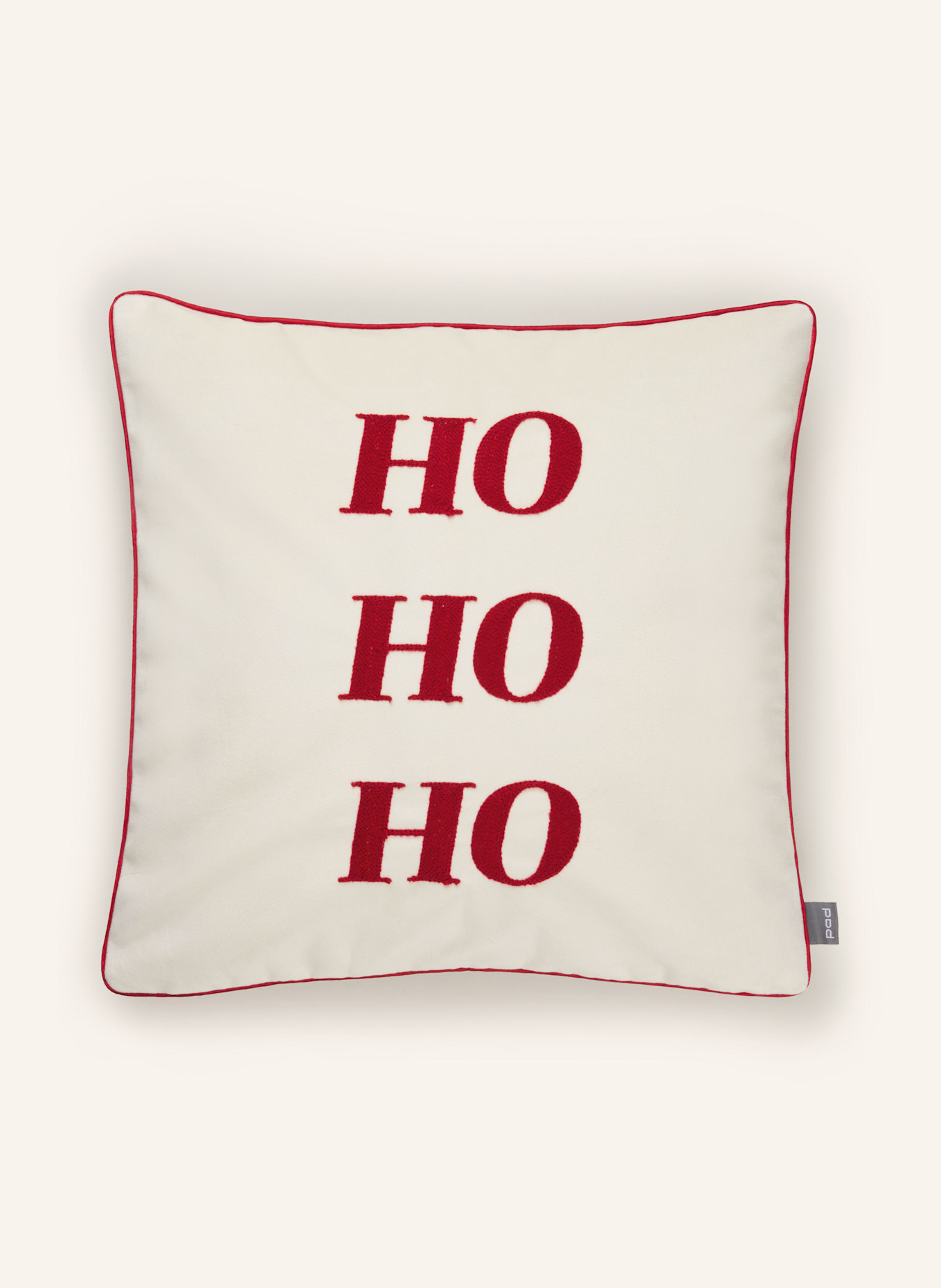 PAD Dekokissenhülle LYRICS: ECRU / DUNKELROT