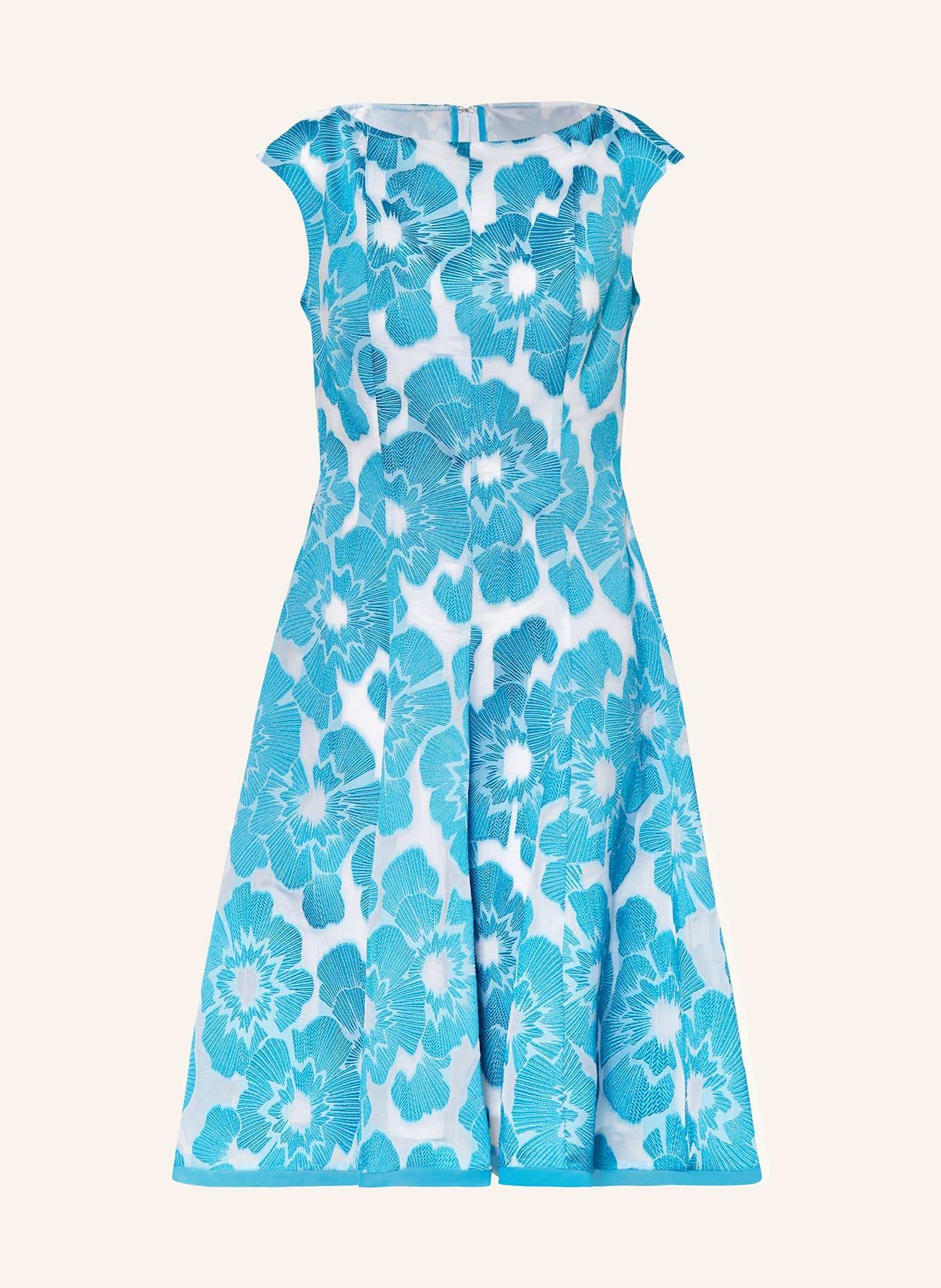 TALBOT RUNHOF Koktejlové šaty: TYRKYSOVÁ / BÍLÁ