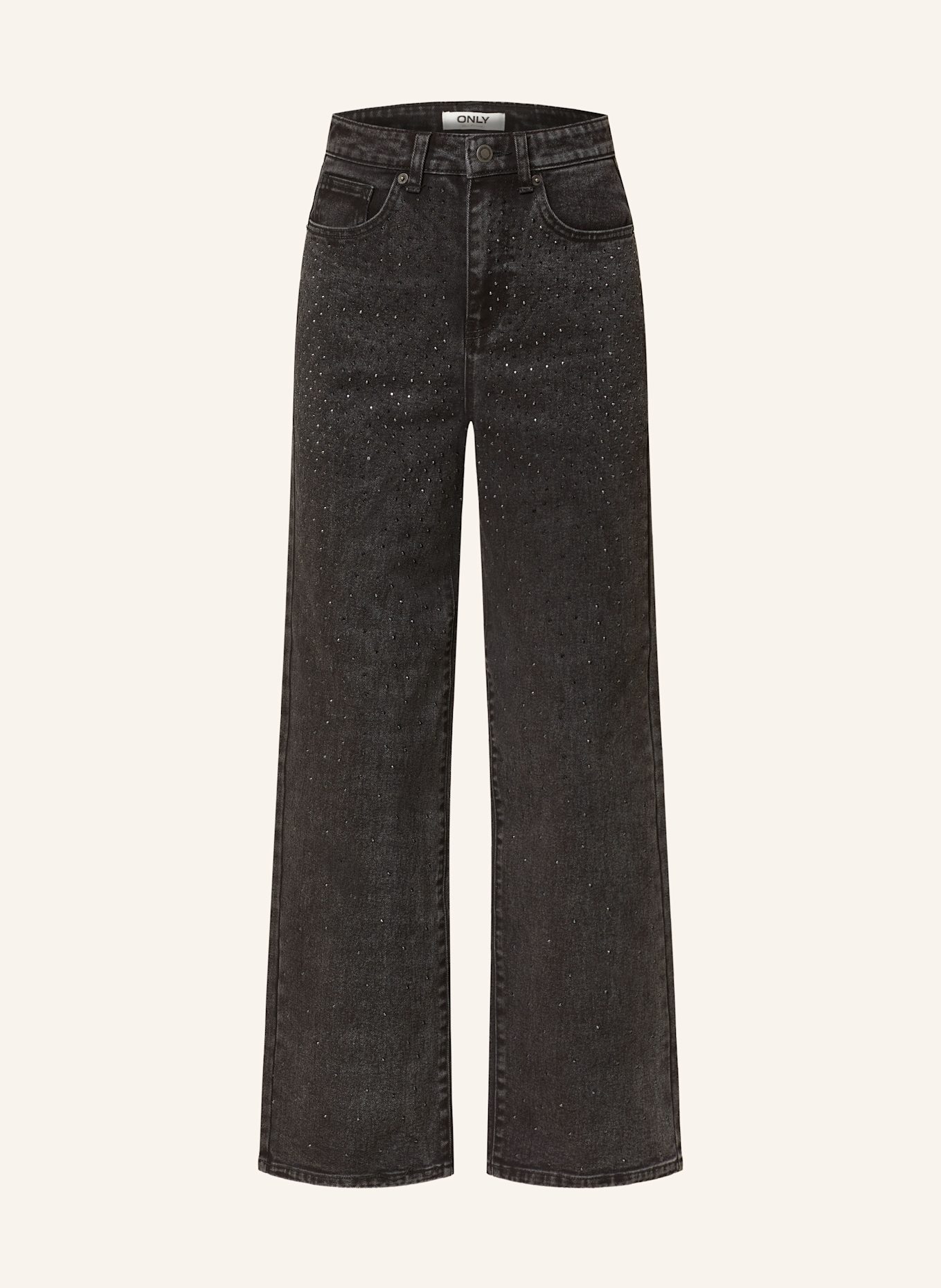 ONLY Straight Jeans mit Schmucksteinen: WASHED BLACK