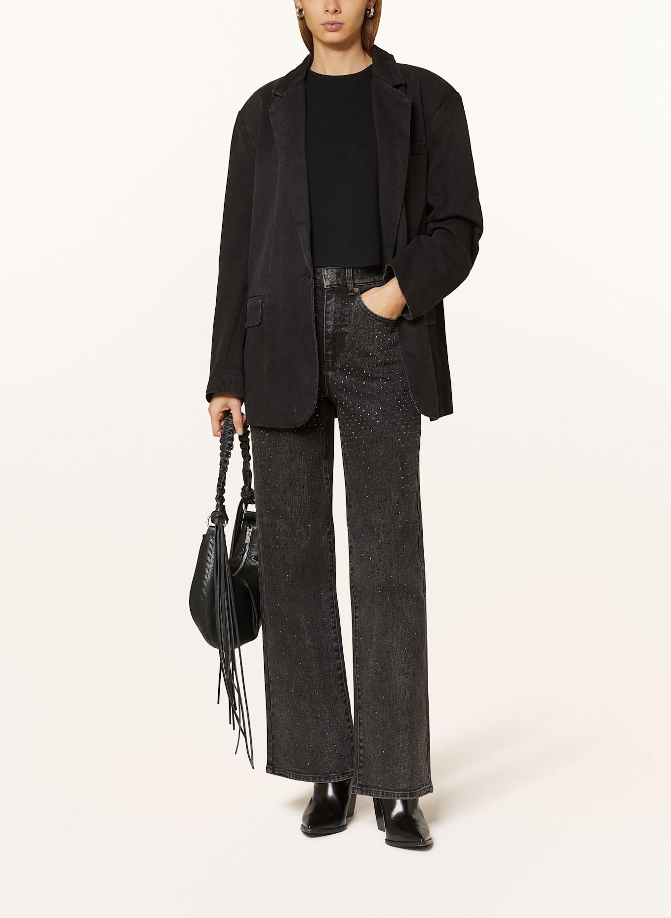 ONLY Straight Jeans mit Schmucksteinen: WASHED BLACK