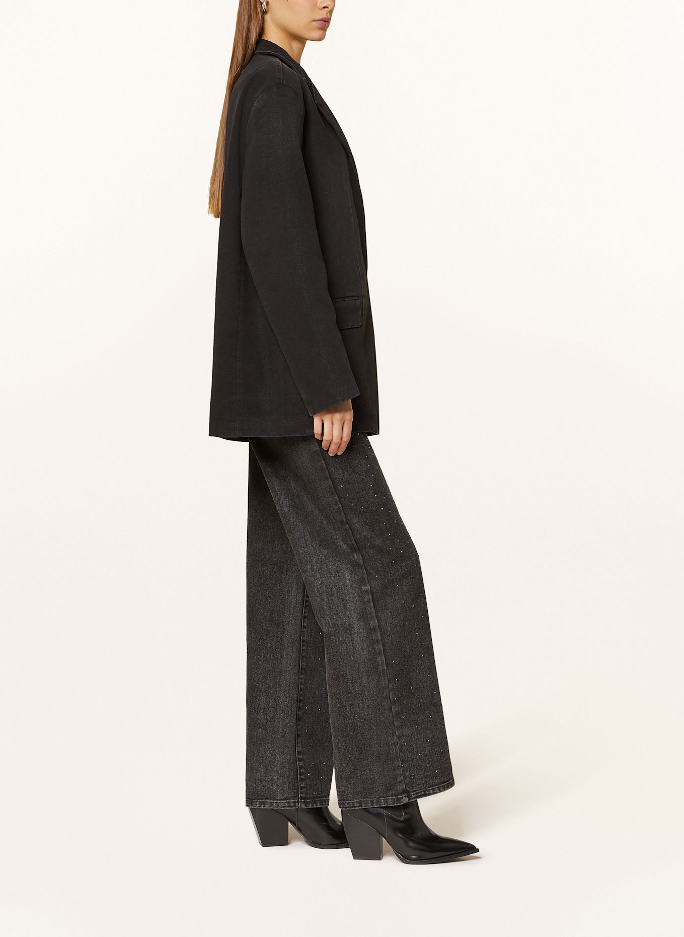 ONLY Straight Jeans mit Schmucksteinen: WASHED BLACK