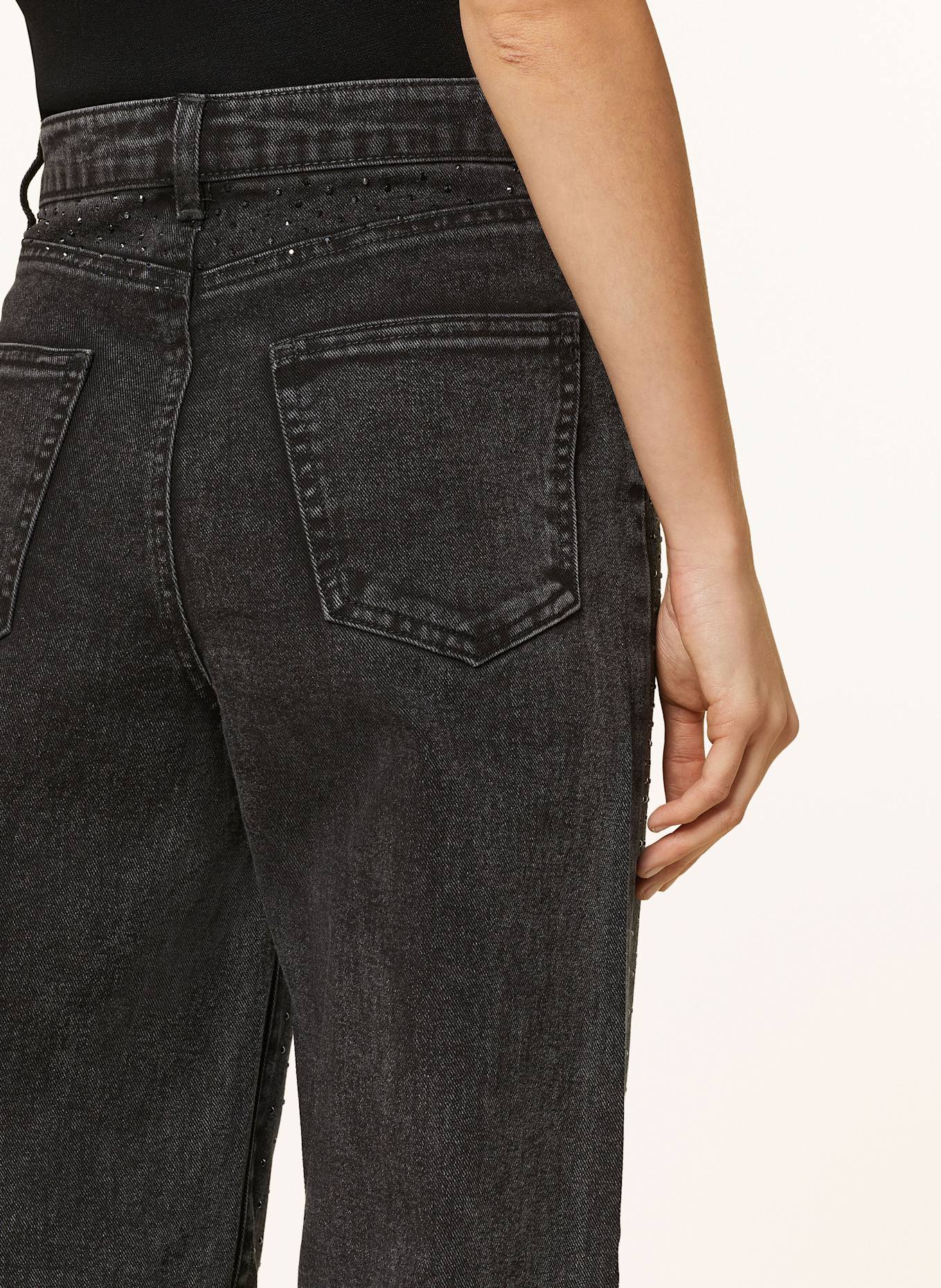 ONLY Straight Jeans mit Schmucksteinen: WASHED BLACK