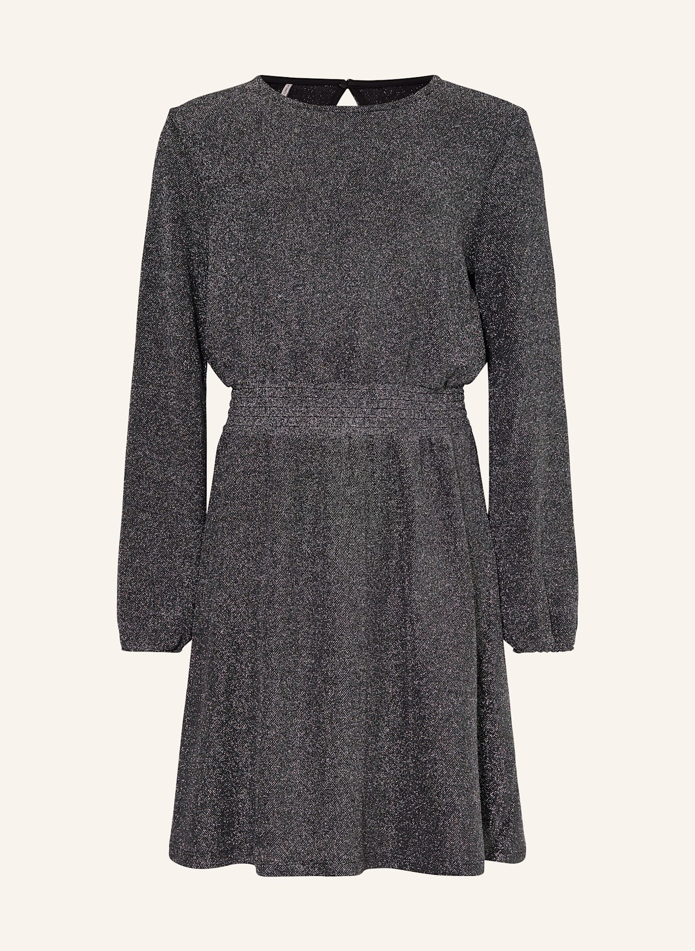 ONLY Kleid mit Glitzergarn: SCHWARZ/ SILBER
