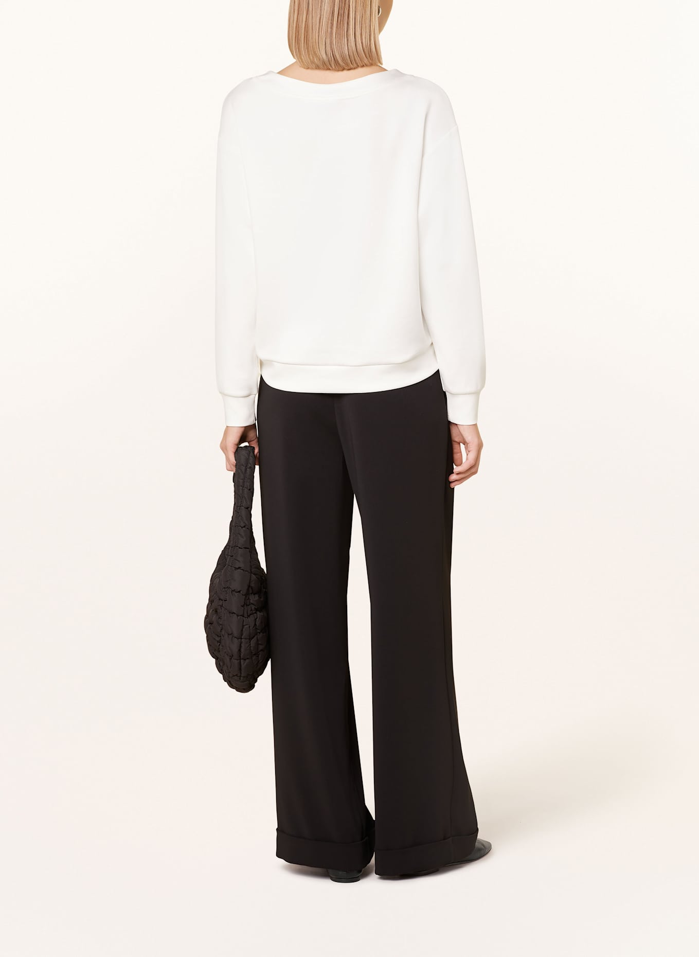 monari Sweatshirt mit Schmucksteinen: ECRU