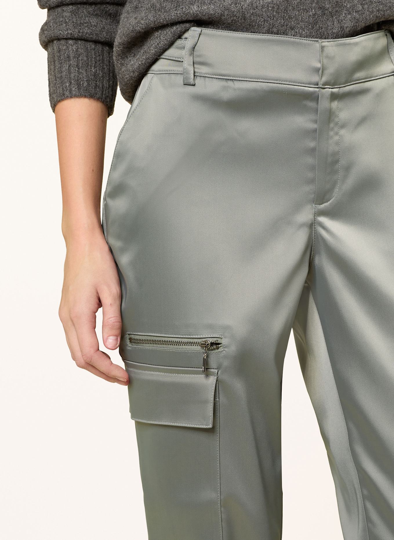 monari Cargo kalhoty ze saténu: ZELENÁ