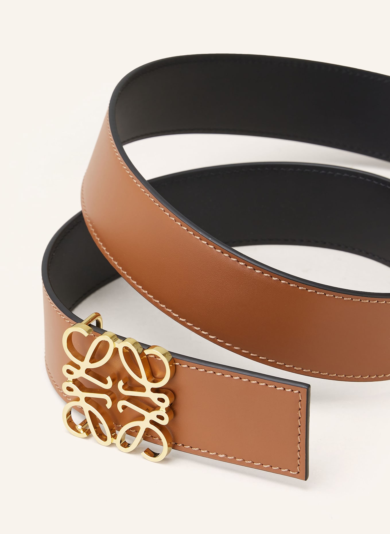 LOEWE Ledergürtel zum Wenden: COGNAC