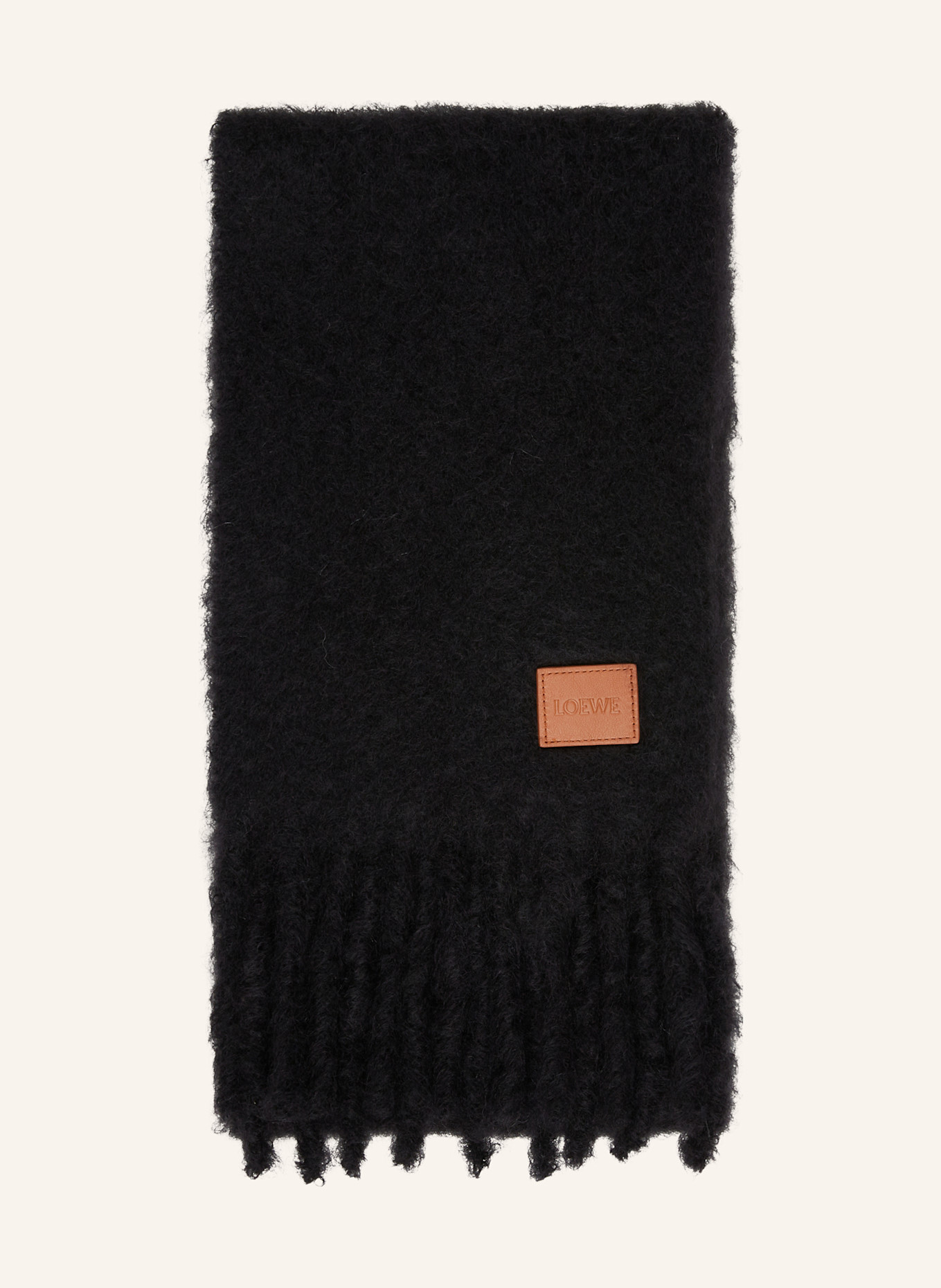 LOEWE Mohair-Schal: SCHWARZ