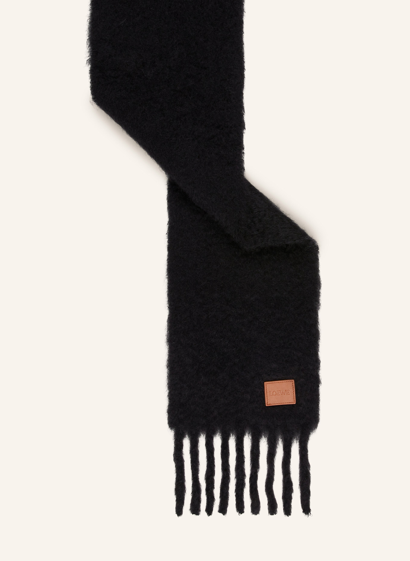 LOEWE Mohair-Schal: SCHWARZ