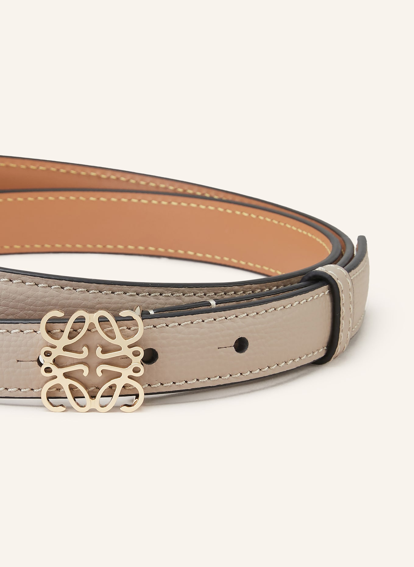 LOEWE Ledergürtel ANAGRAM: BEIGE