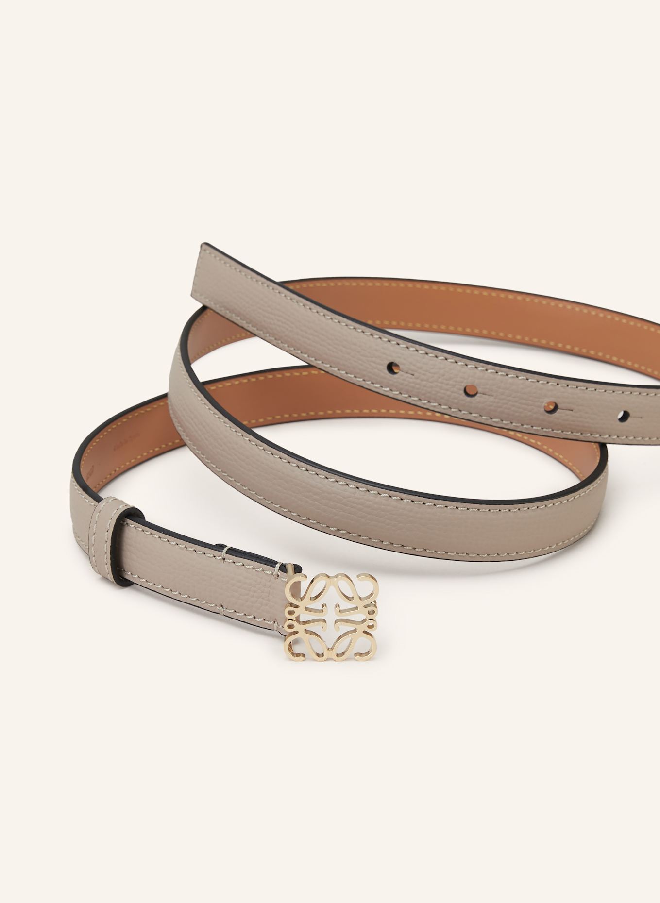 LOEWE Ledergürtel ANAGRAM: BEIGE