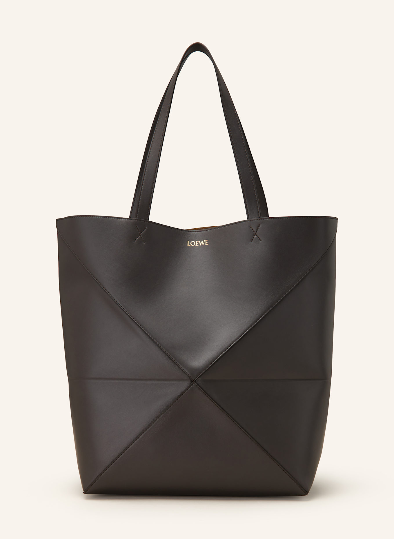 LOEWE Shopper PUZZLE FOLD TOTE LARGE: DUNKELGRAU