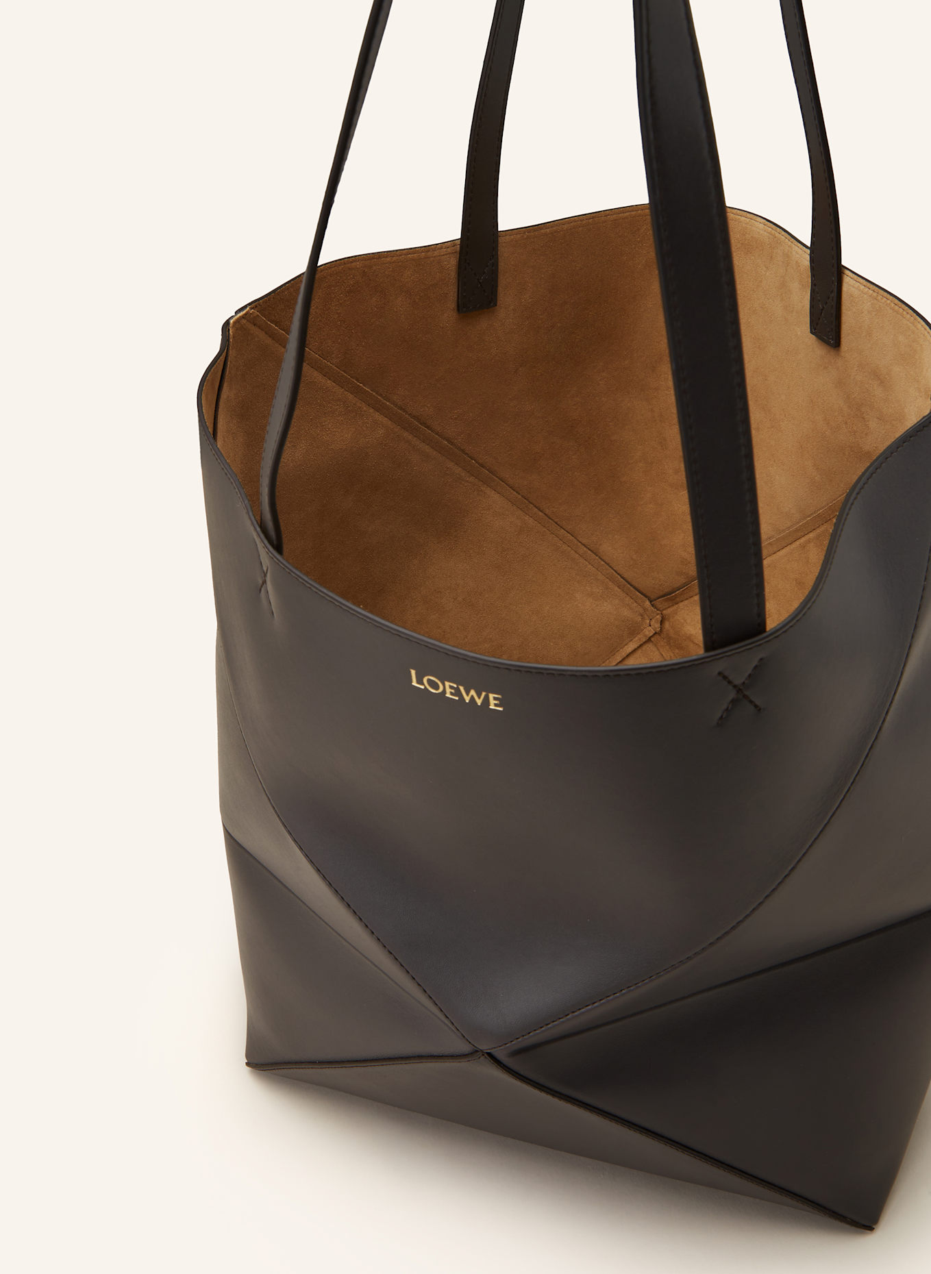 LOEWE Shopper PUZZLE FOLD TOTE LARGE: DUNKELGRAU