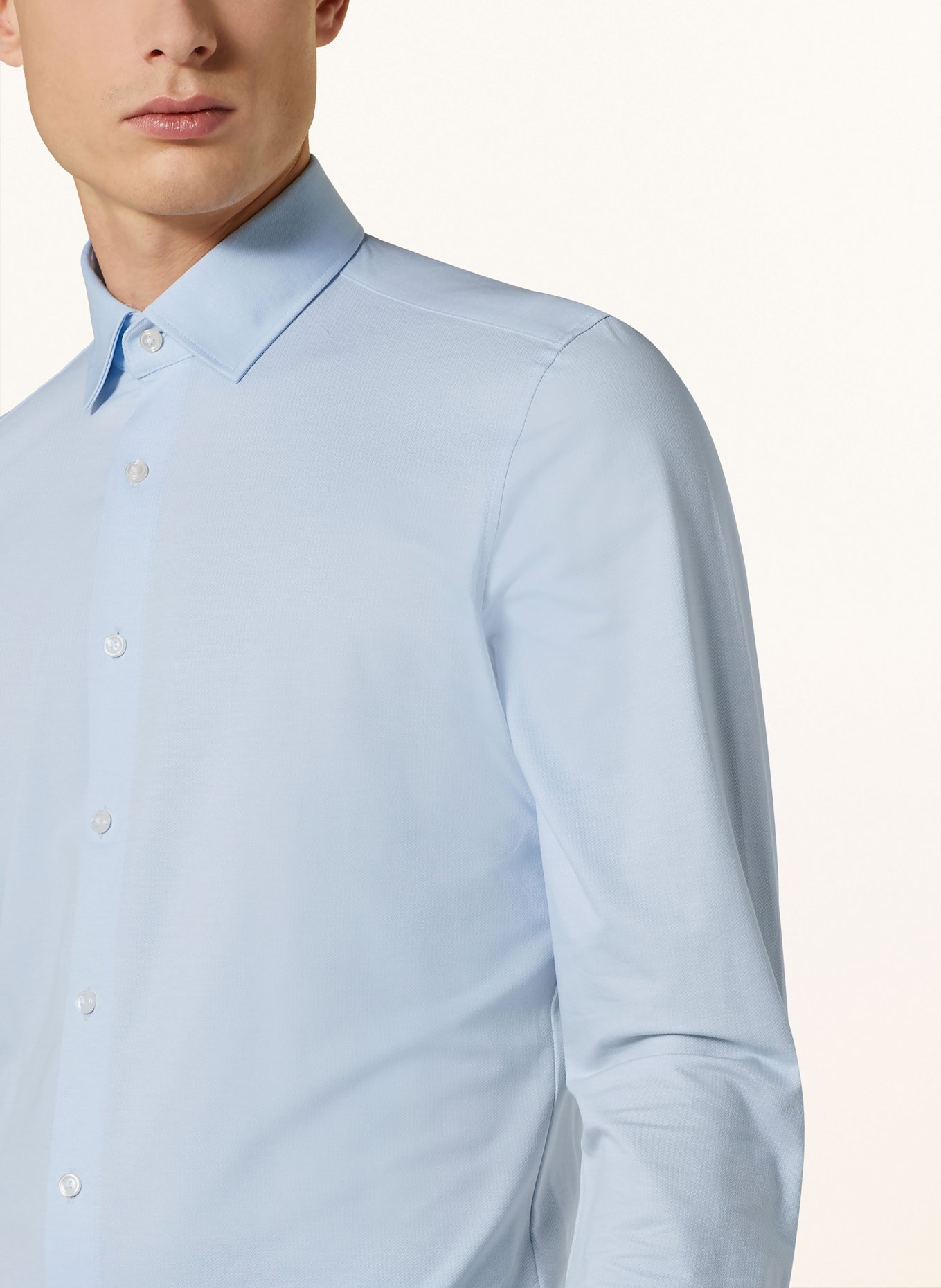 OLYMP Jerseyhemd Luxor 24/Seven modern fit: HELLBLAU