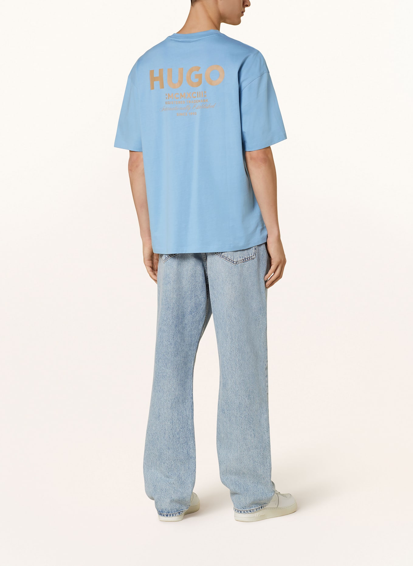 HUGO T-Shirt NALONO: HELLBLAU