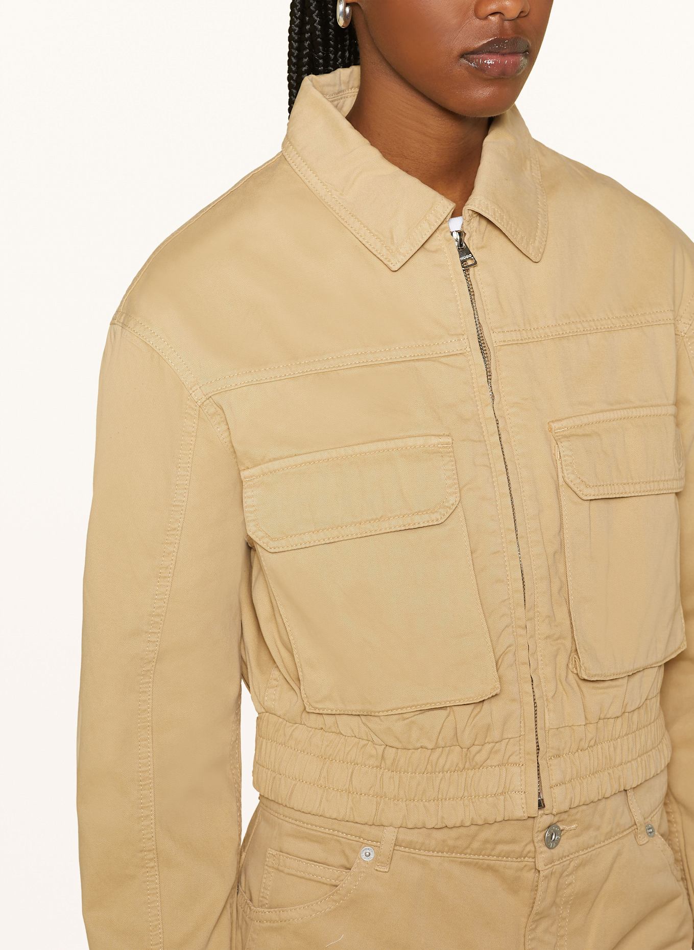 HUGO BLUE Cropped-Jacke ADANA, Farbe: BEIGE (Bild 4)