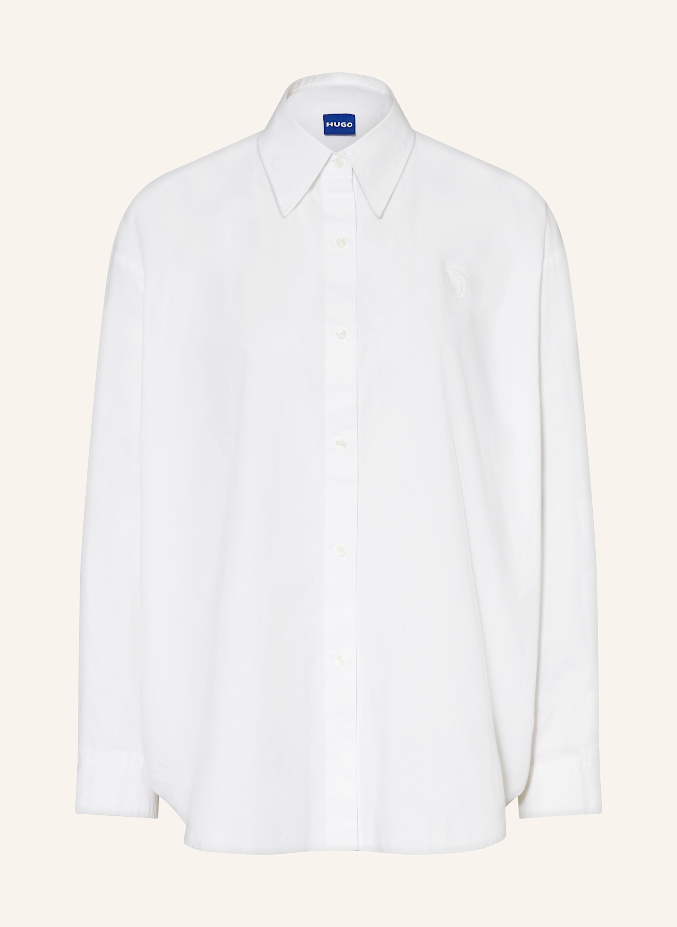 HUGO Košilová halenka ELISANA: BÍLÁ / ČERNÁ / ORANŽOVÁ