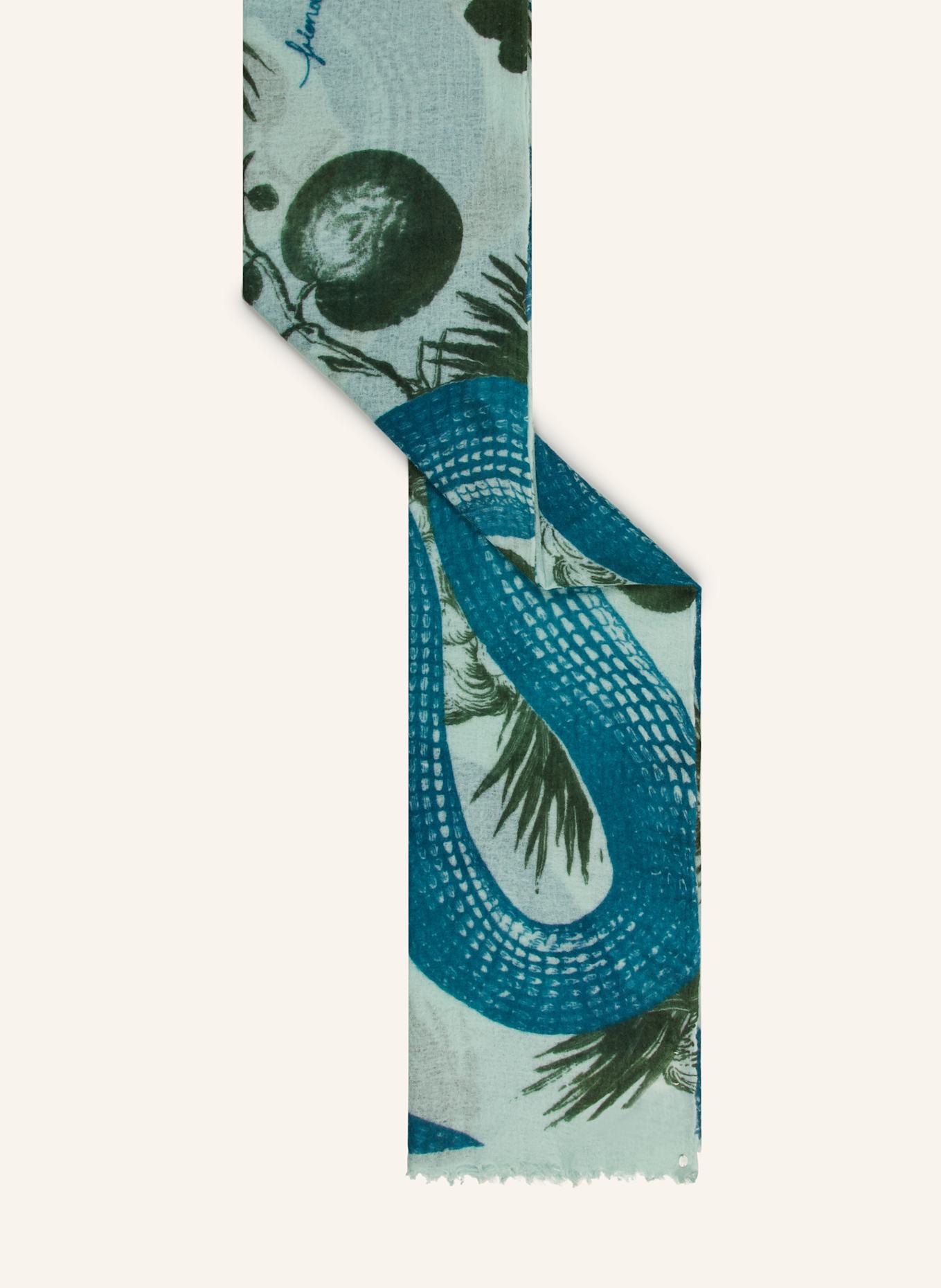 friendly hunting Cashmere scarf GARDEN EDEN: MINT / GREEN / TEAL