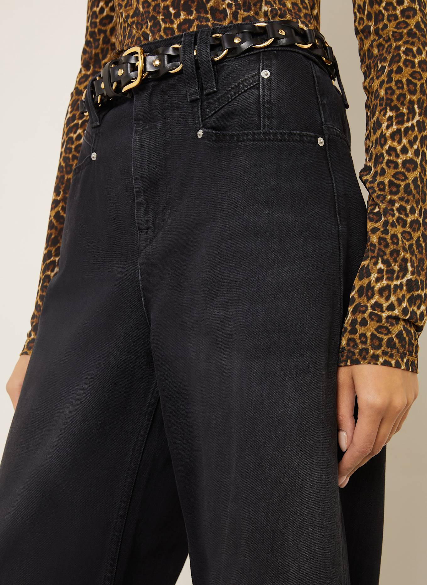 ISABEL MARANT Straight Jeans LEMONY-GB: 01BK BLACK