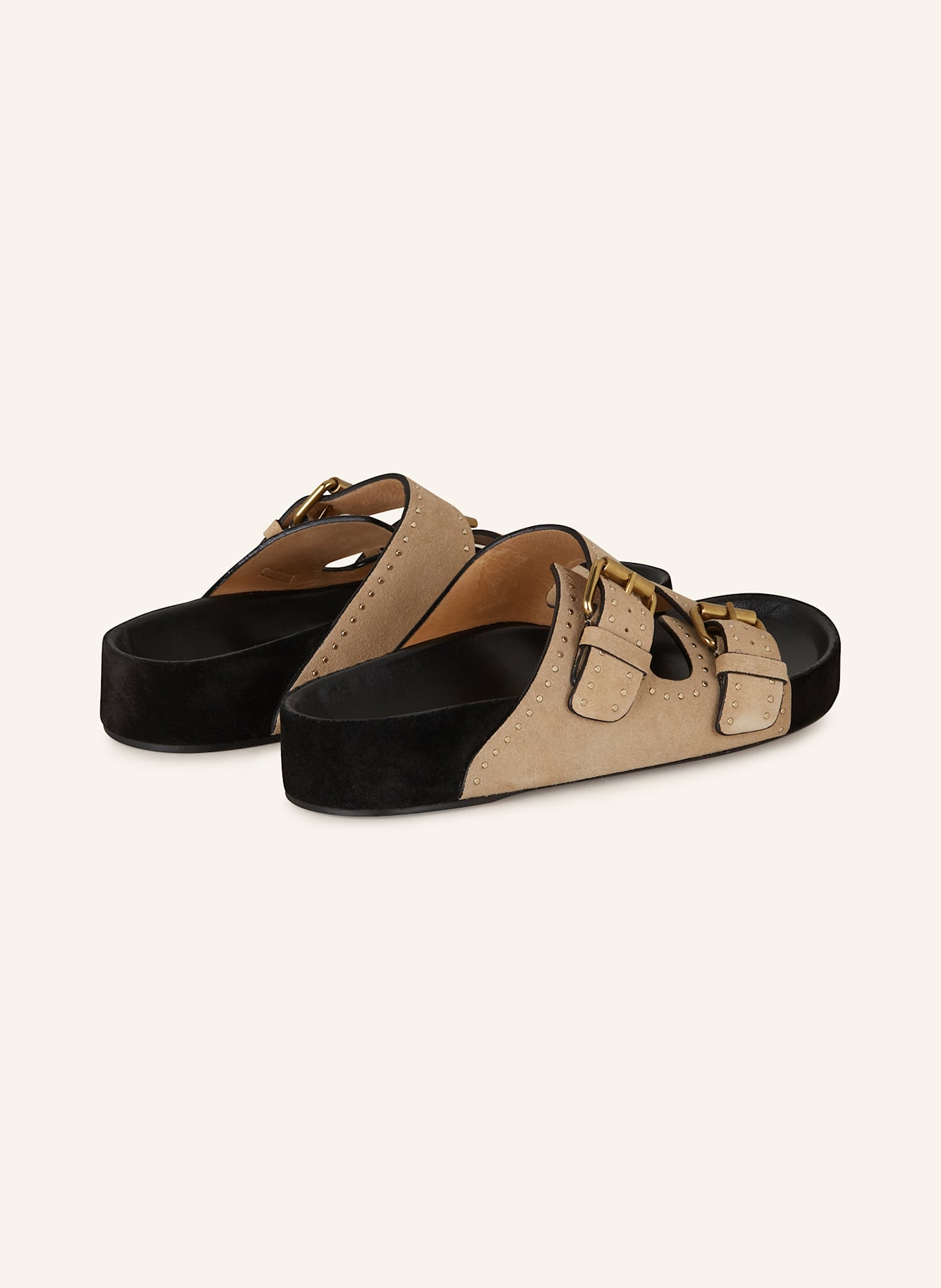 ISABEL MARANT Pantoletten LENNYO mit Nieten: BEIGE