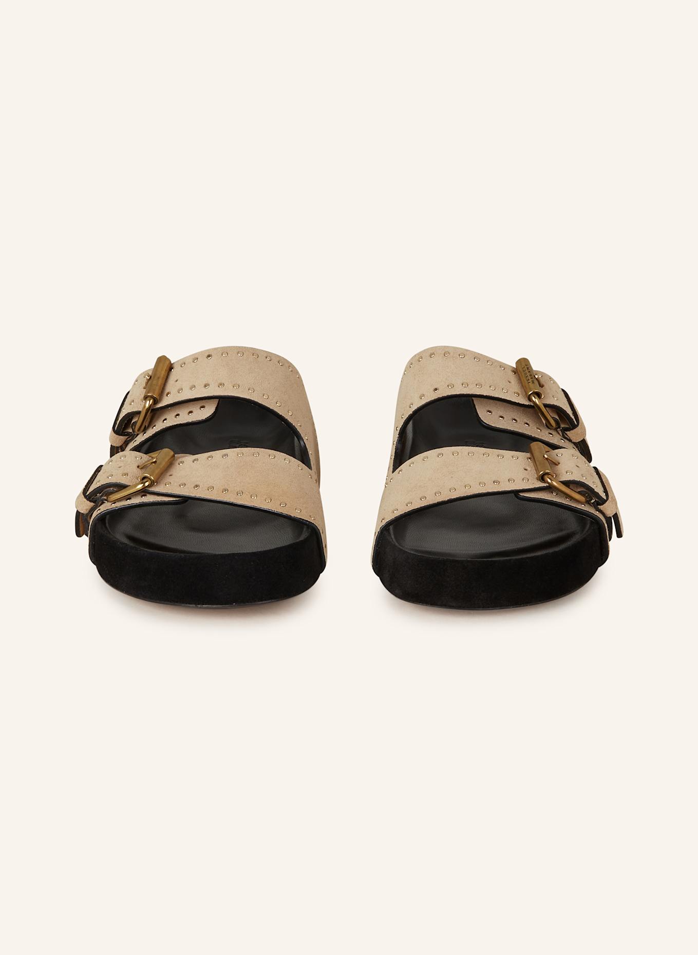 ISABEL MARANT Pantoletten LENNYO mit Nieten: BEIGE
