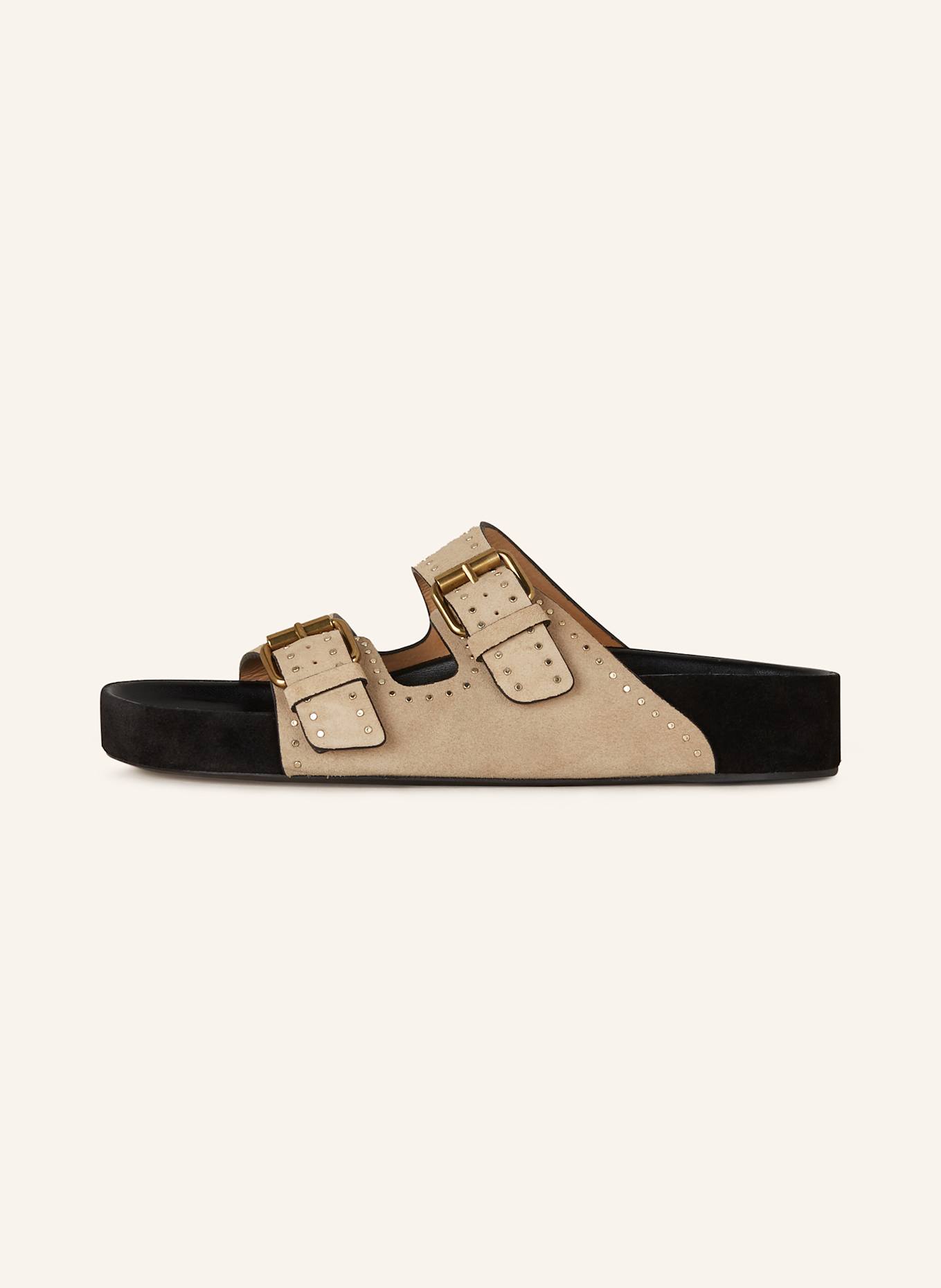 ISABEL MARANT Pantoletten LENNYO mit Nieten: BEIGE