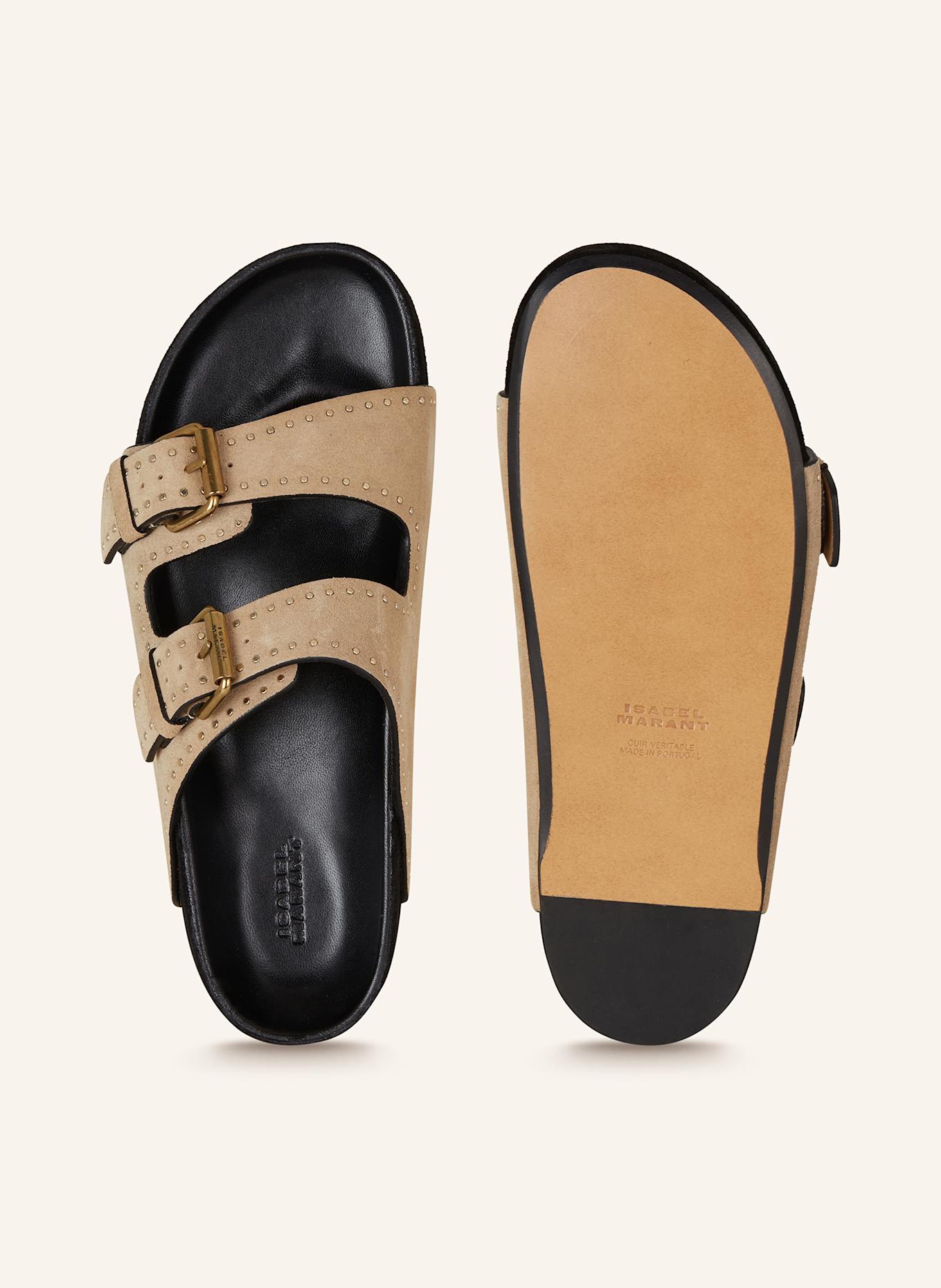 ISABEL MARANT Pantoletten LENNYO mit Nieten: BEIGE