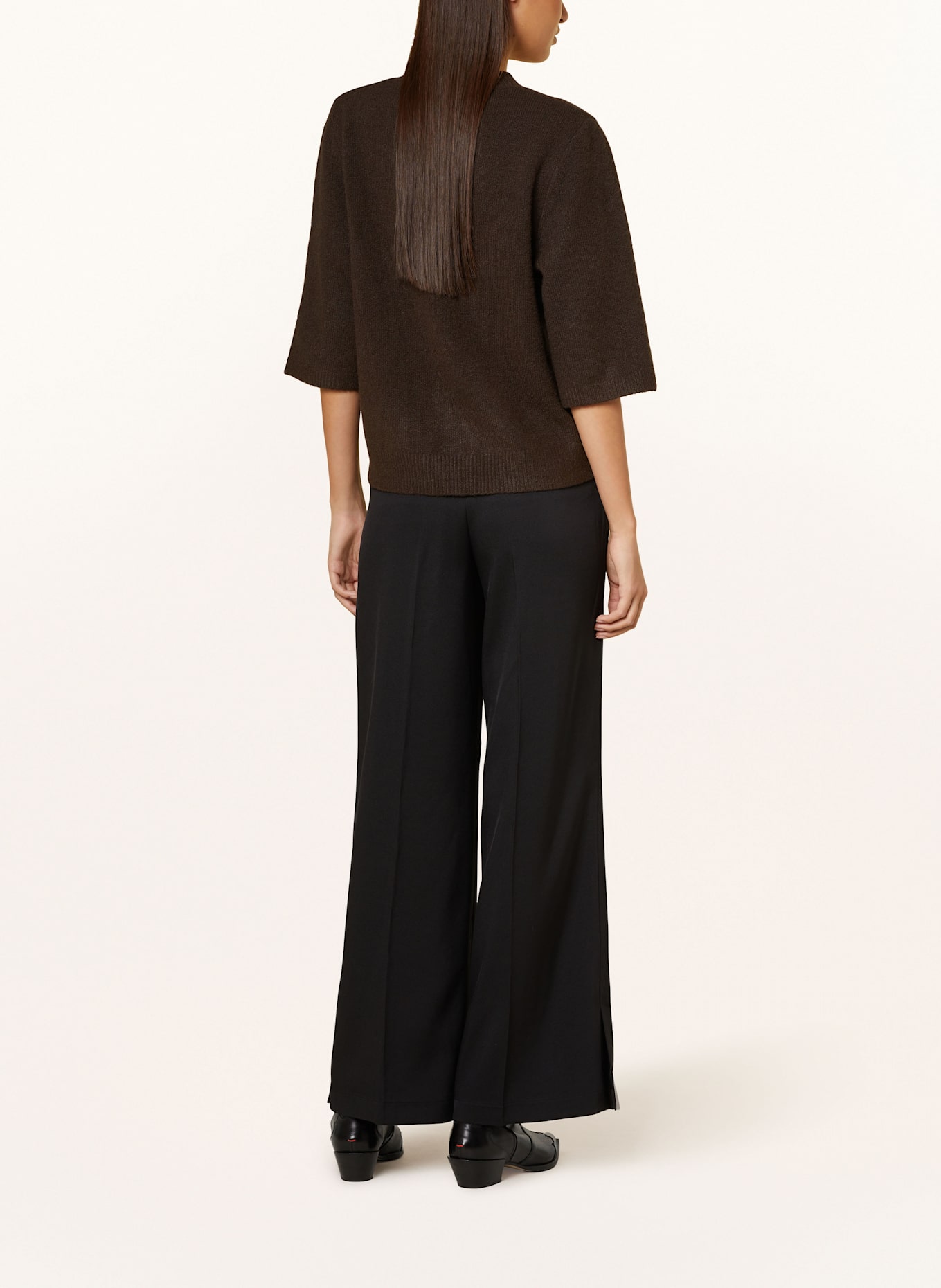 NEO NOIR Strickjacke ELMIRA mit 3/4-Arm: DUNKELBRAUN