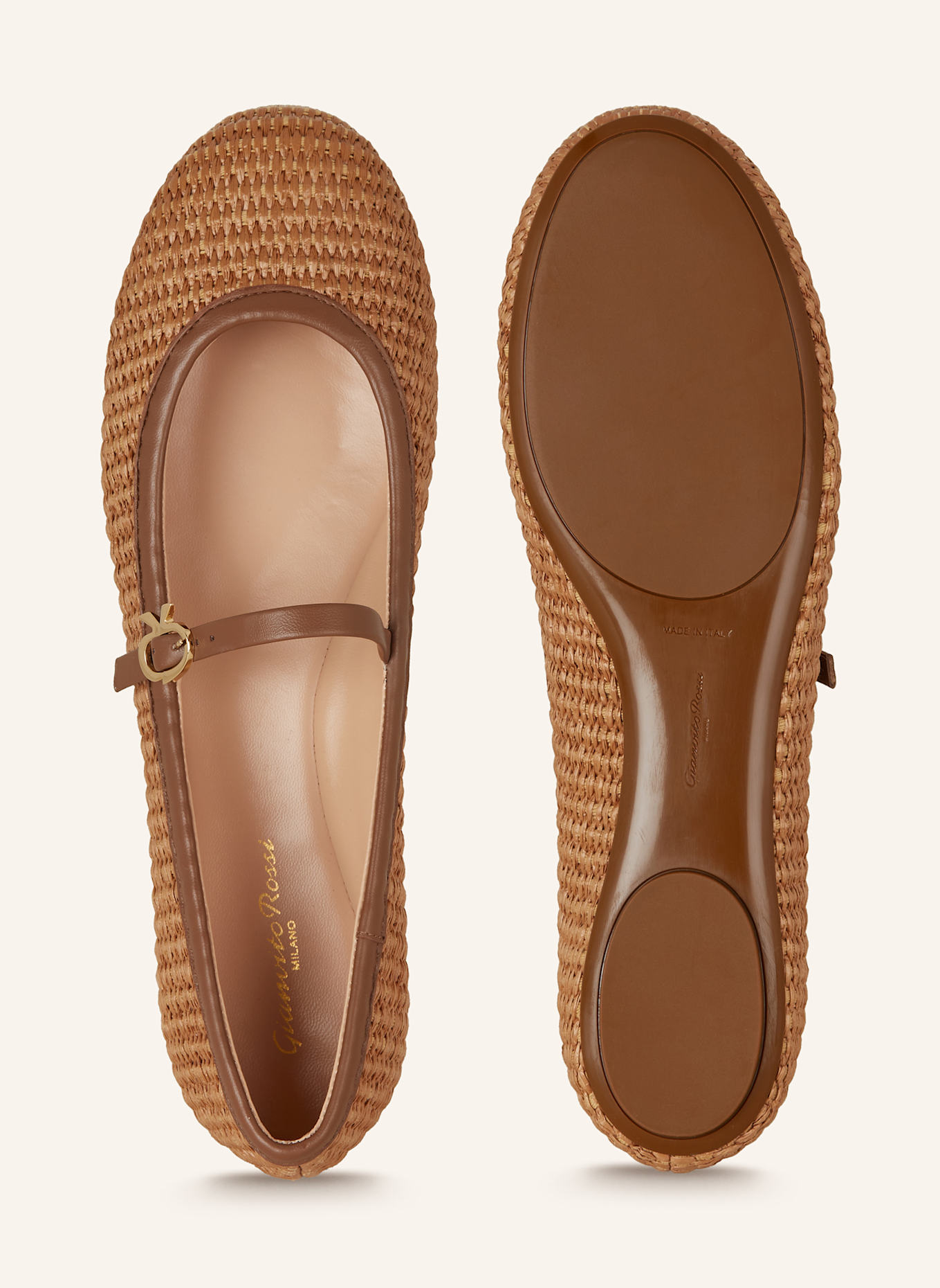 Gianvito Rossi Mary Jane ballet flats CARLA: COGNAC