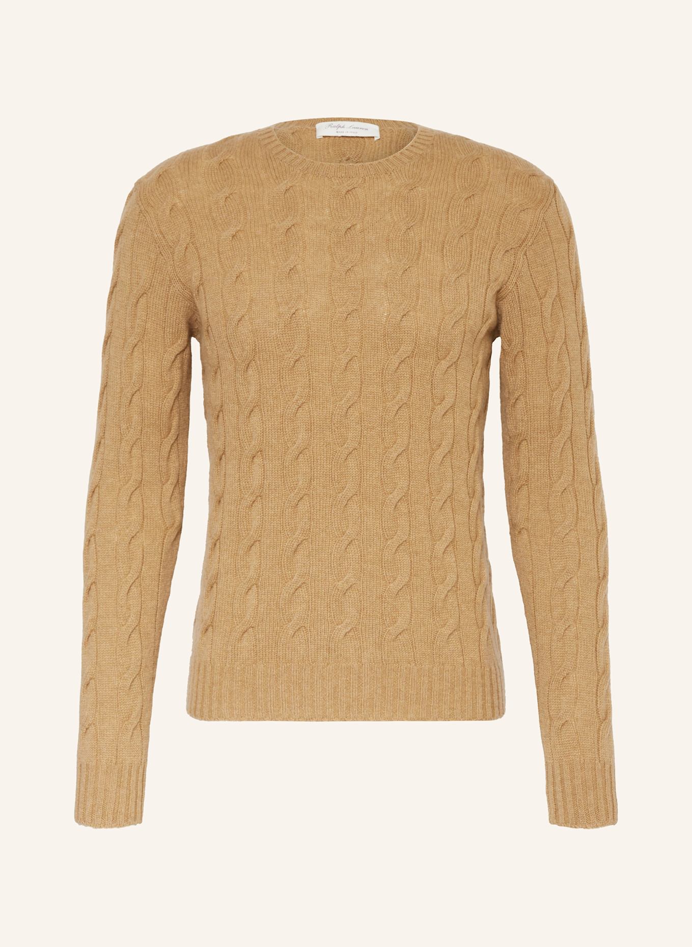 RALPH LAUREN PURPLE LABEL Cashmere sweater in camel