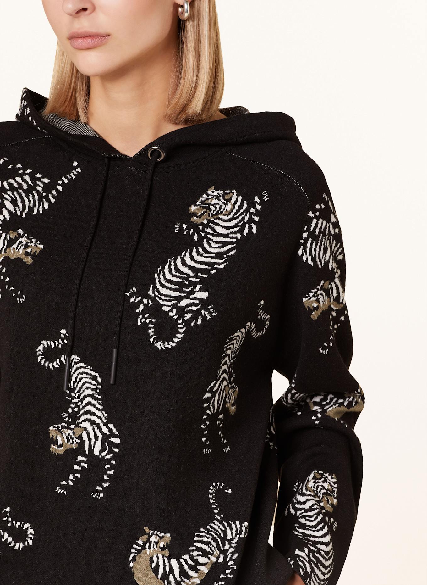 Black knitted hoodie womens discount